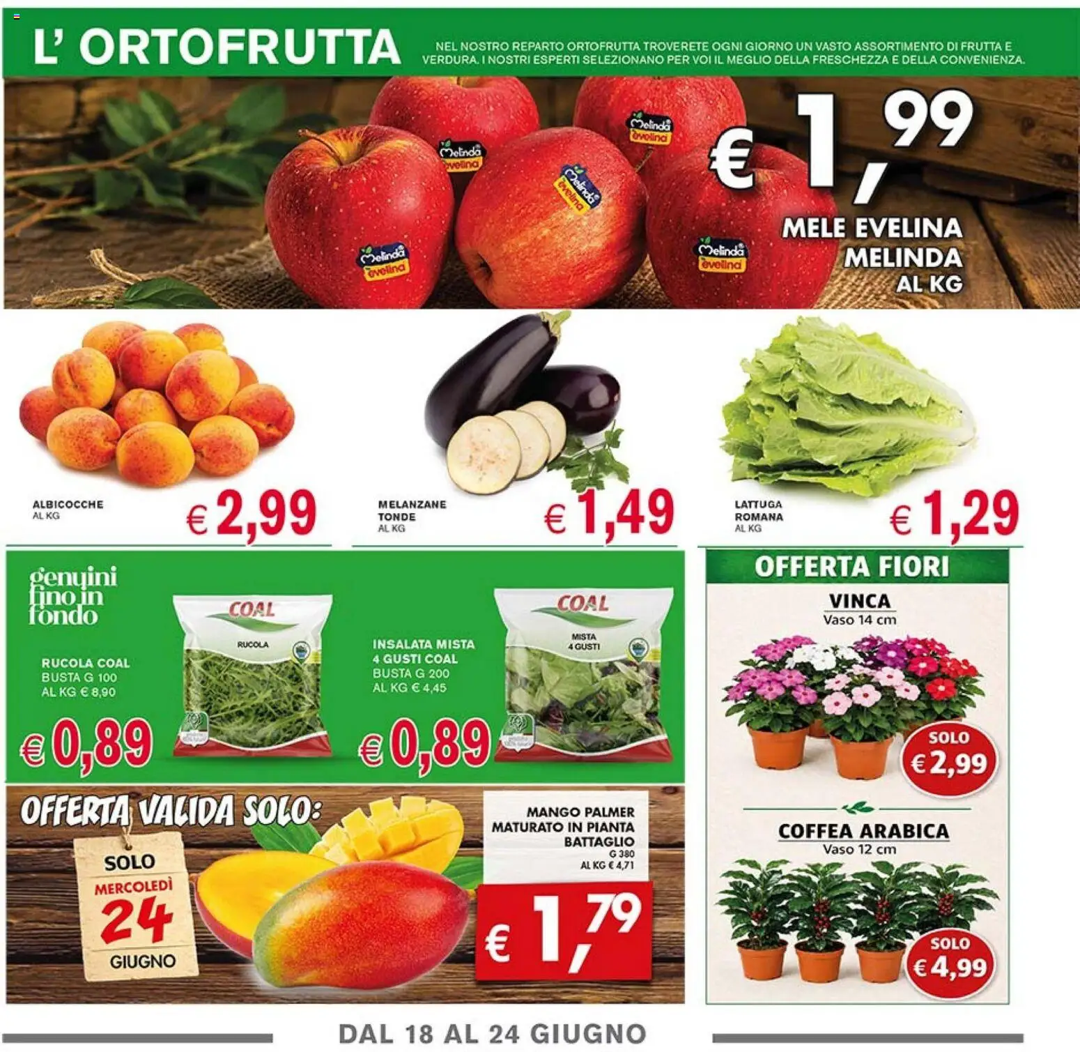 Volantino Coal del 18.06.2026 | Pagina: 2 | Prodotti: Mele, Insalata, Albicocche, Vaso