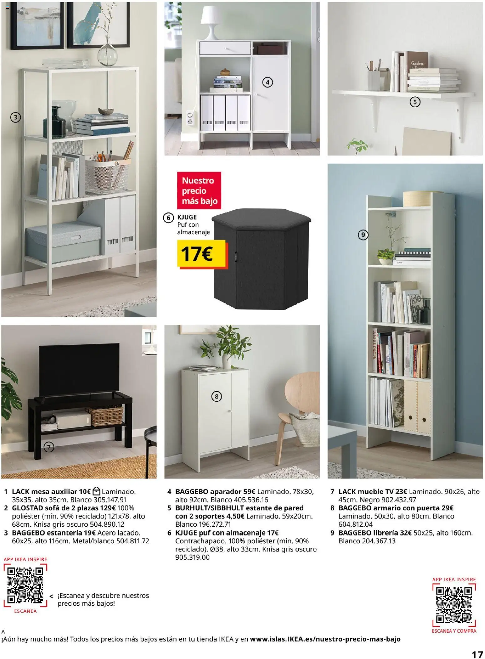 IKEA - Salones │ válido desde el 01/09/2026 | Página: 17 | Productos: Mesa auxiliar, Sofá, Mesa, Aparador