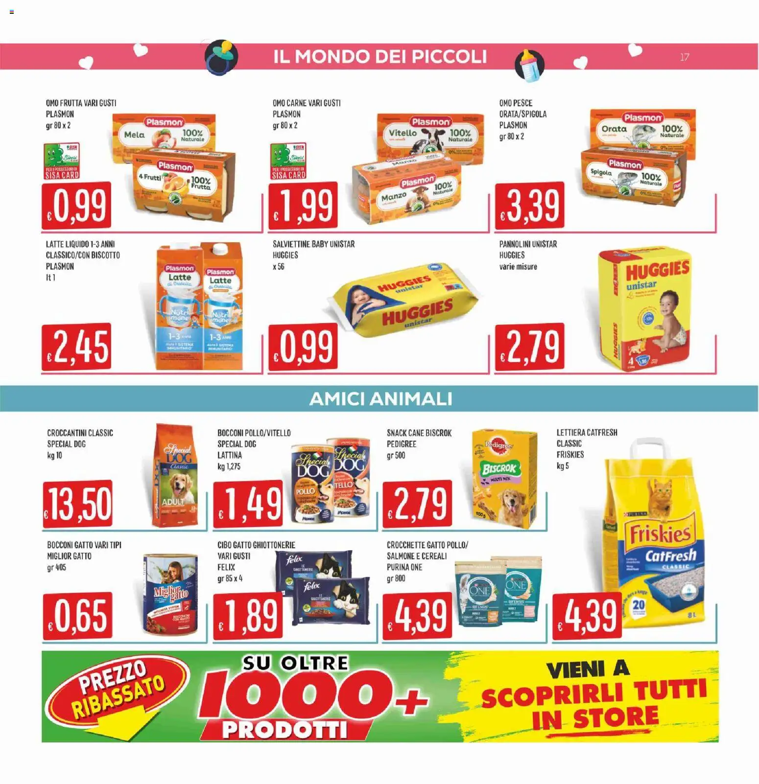 Volantino SISA del 25/06/2026 | Pagina: 17 | Prodotti: Pannolini, Manzo, Latte, Spigola
