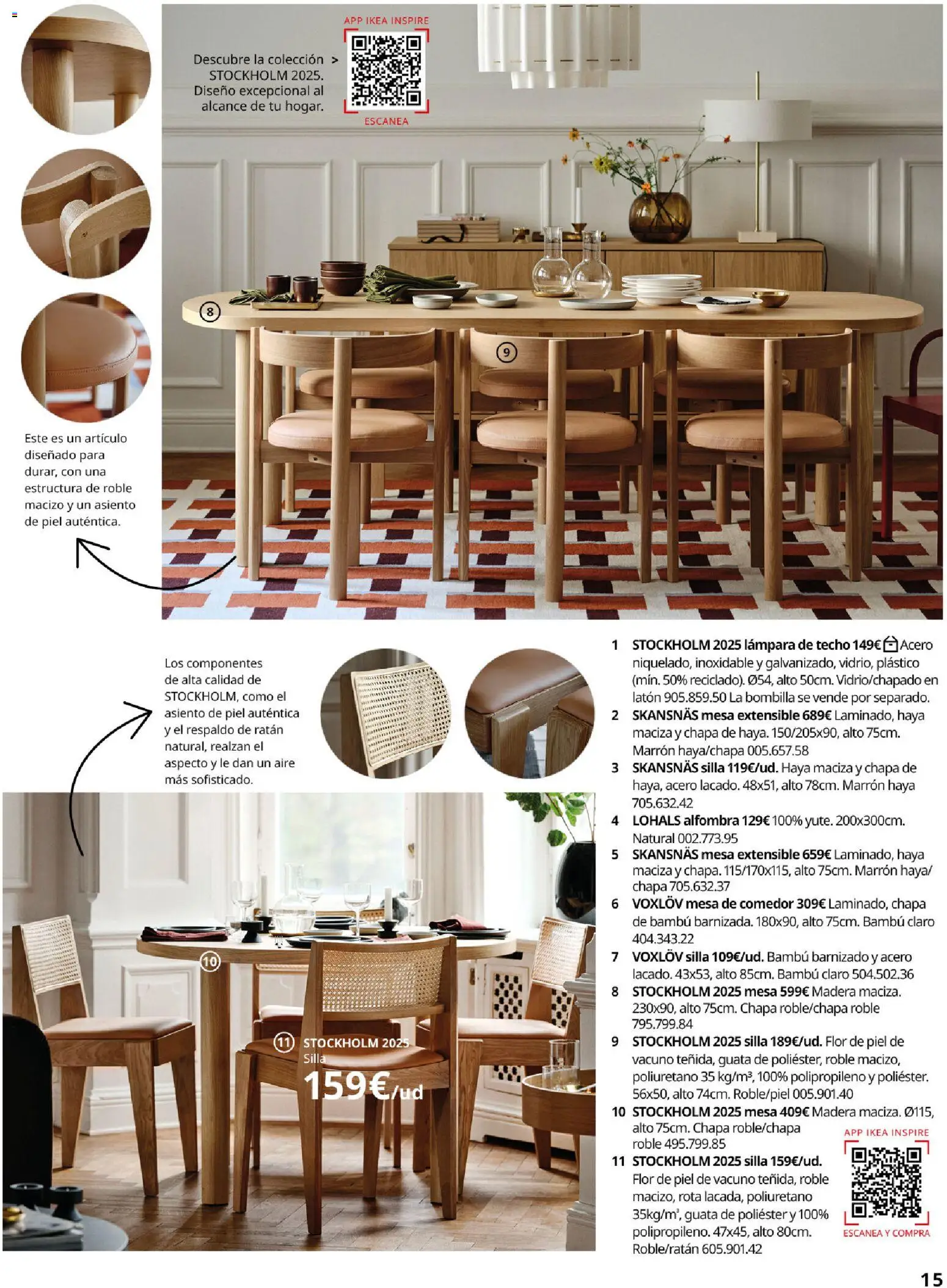 Catálogo IKEA Comedores │ válido desde el 06.03.2026 | Página: 15 | Productos: Lámpara de techo, Bombilla, Alfombra, Lámpara