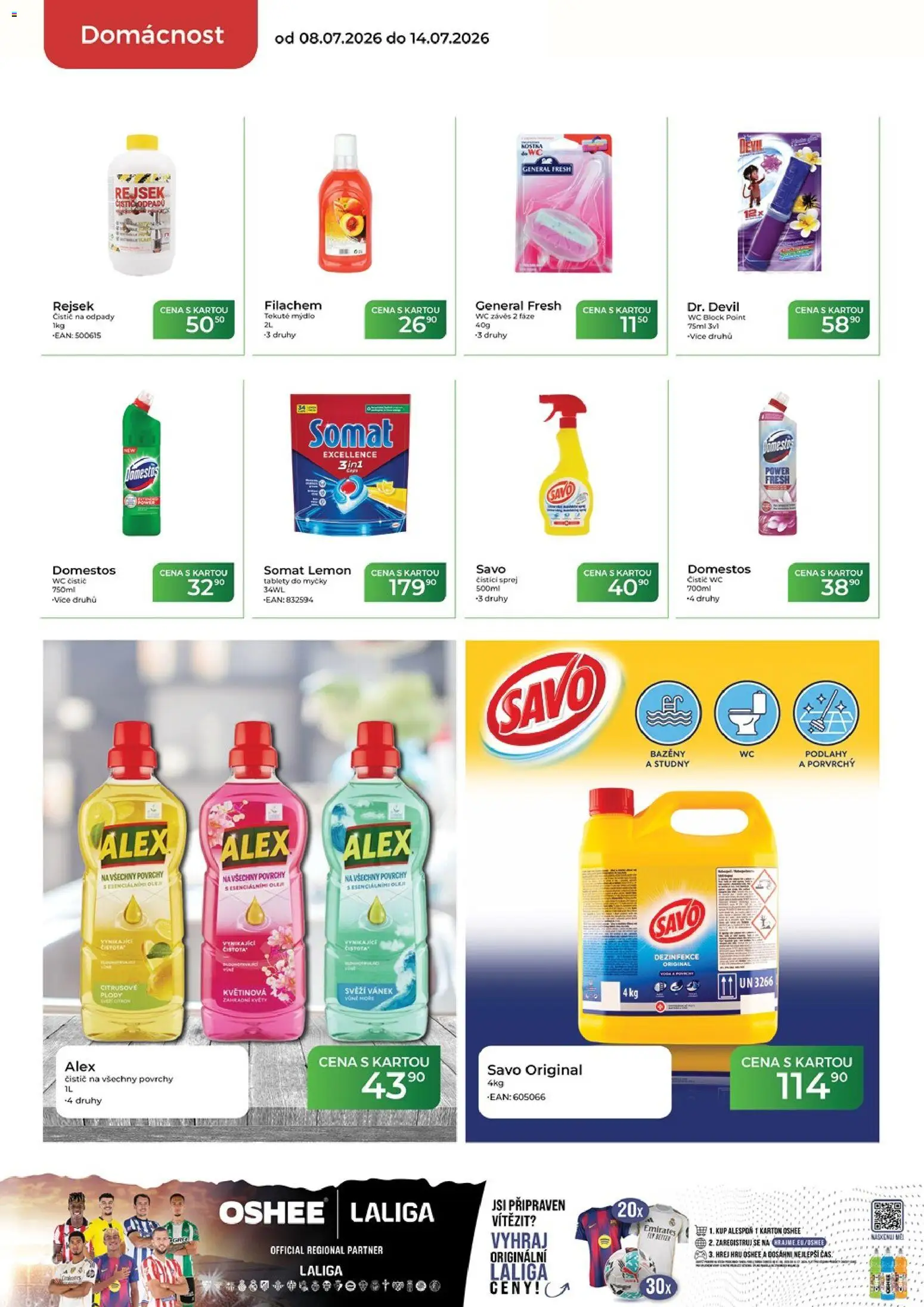 Tamda Foods leták od 08.07.2026 | Strana: 52 | Produkty: Mýdlo, Závěs, Savo, Domestos