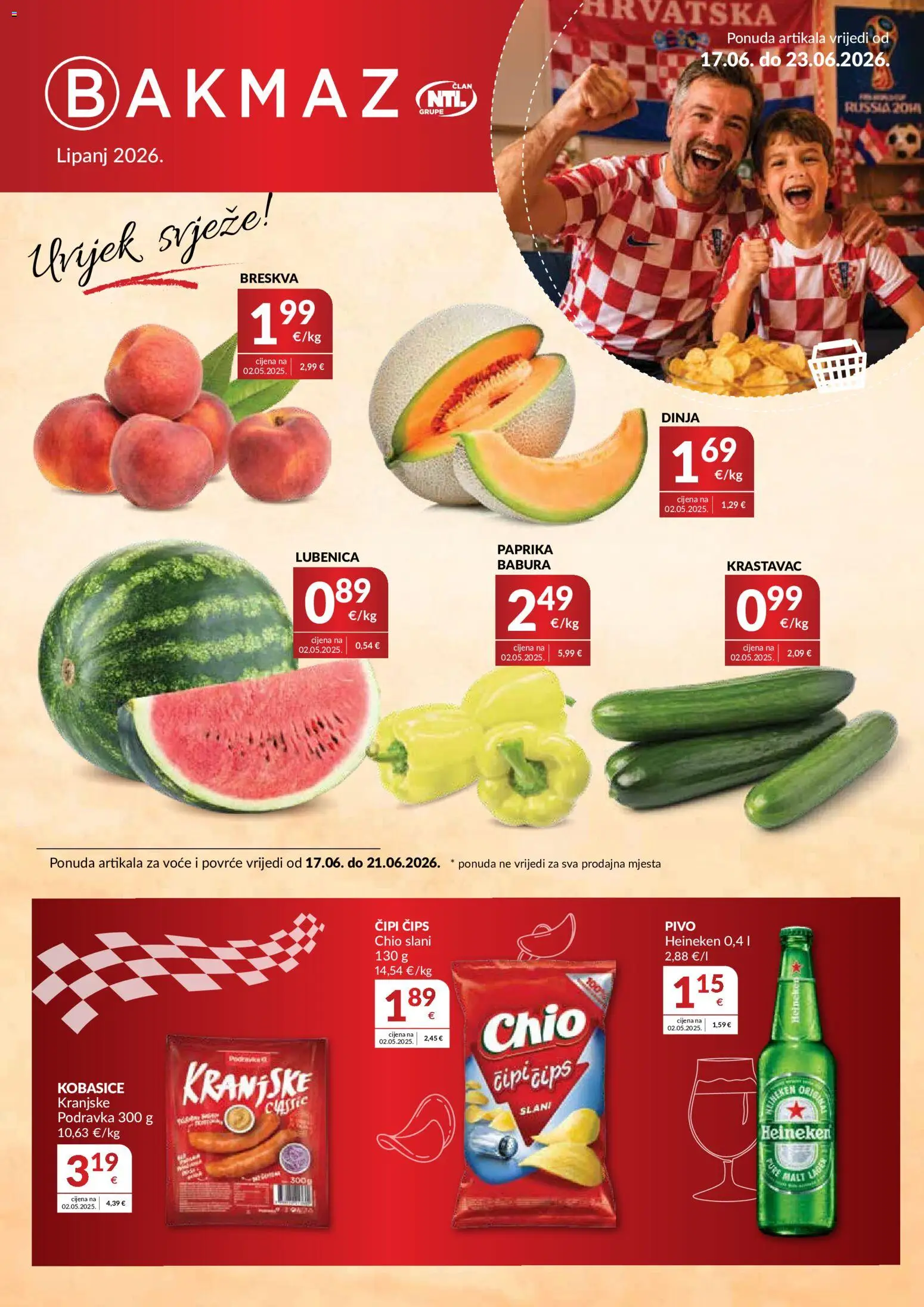 Bakmaz katalog | vrijedi od 17.06.2026 | Stranica: 1 | Proizvodi: Krastavac, Voće, Breskva, Lubenica