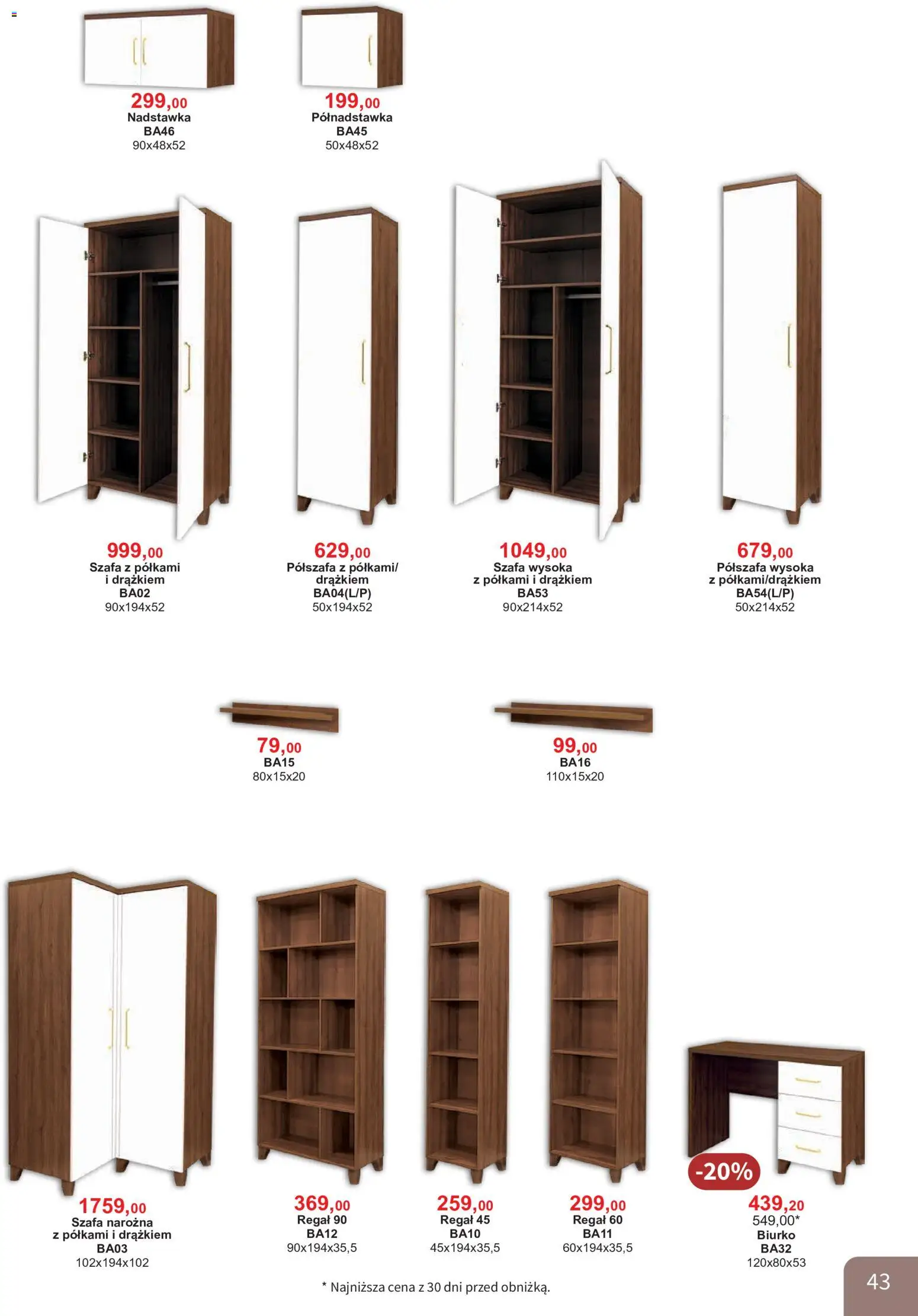 Bodzio Katalog od 01.08.2026 | Strona: 43 | Produkty: Szafa, Biurko, Szafa Narożna, Regał