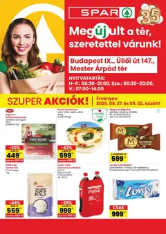 Spar Bp IX Üllői út szórólap - amely érvényes a következő dátumtól: 2026.08.27.