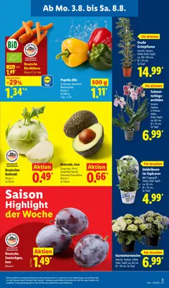 Bio Zitronen, Bio Zitronen, Ursprung: Südafrika/Spanien, Klasse I ab 03.08.2026 gültig | Seite: 3 | Produkte: Milch, Tomaten, Zwiebeln, Paprika