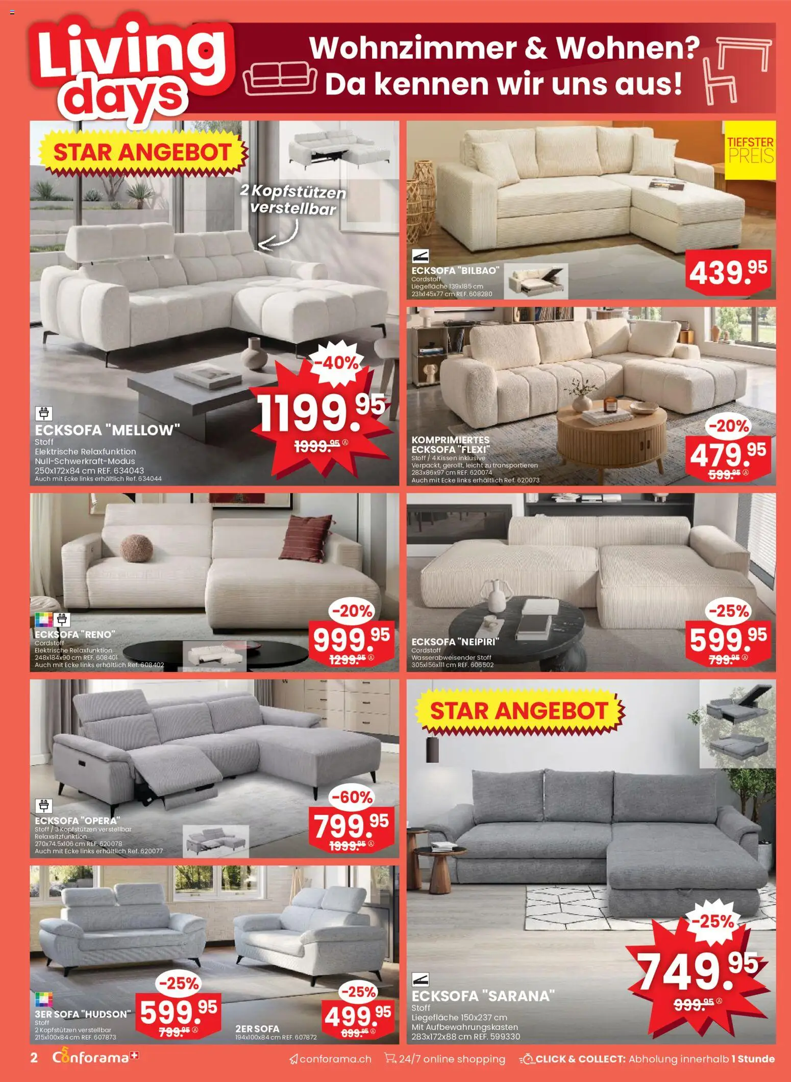 Conforama aktionen – gültig ab 30.09.2026 | Seite: 2 | Produkte: Kissen, Sofa, Ecksofa