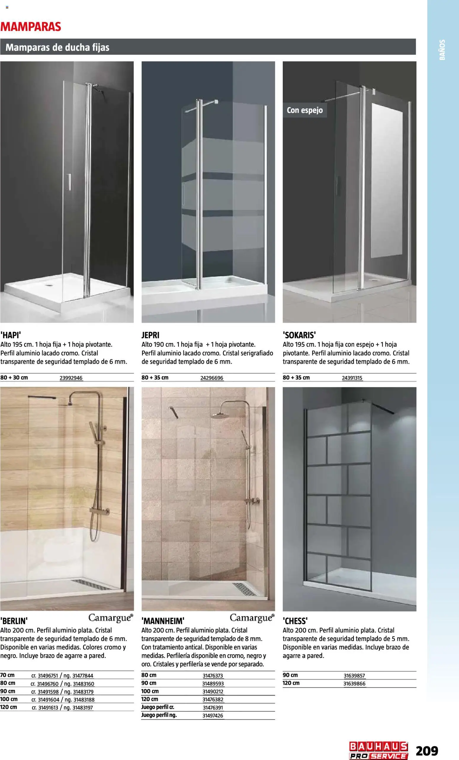 Bauhaus ProService │ válido desde el 11/05/2026 | Página: 209 | Productos: Ducha, Espejo