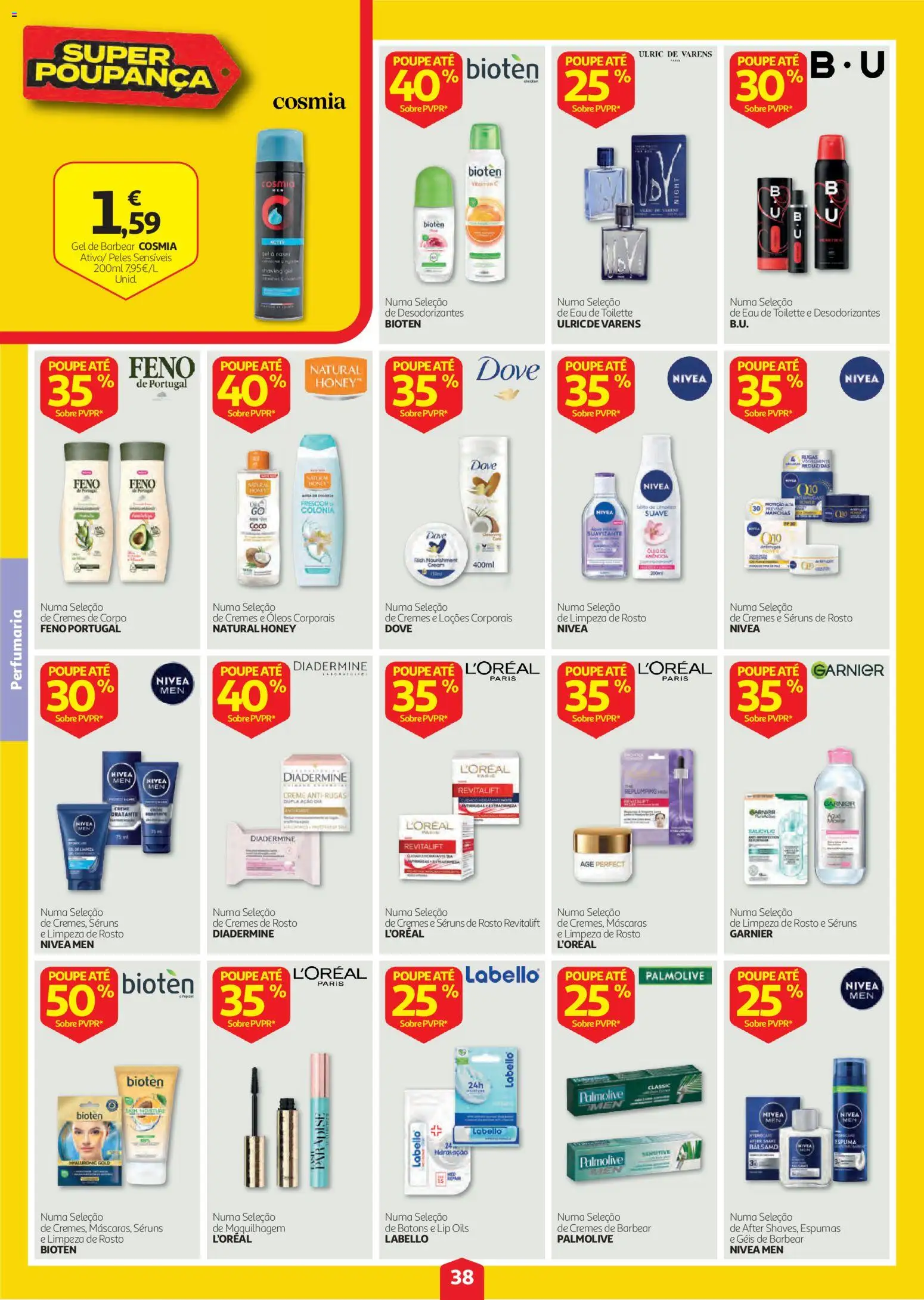 Auchan folheto │ válido de 08/10/2026 | Página: 38 | Produtos: Eau de toilette, Maquilhagem, Massa, Creme