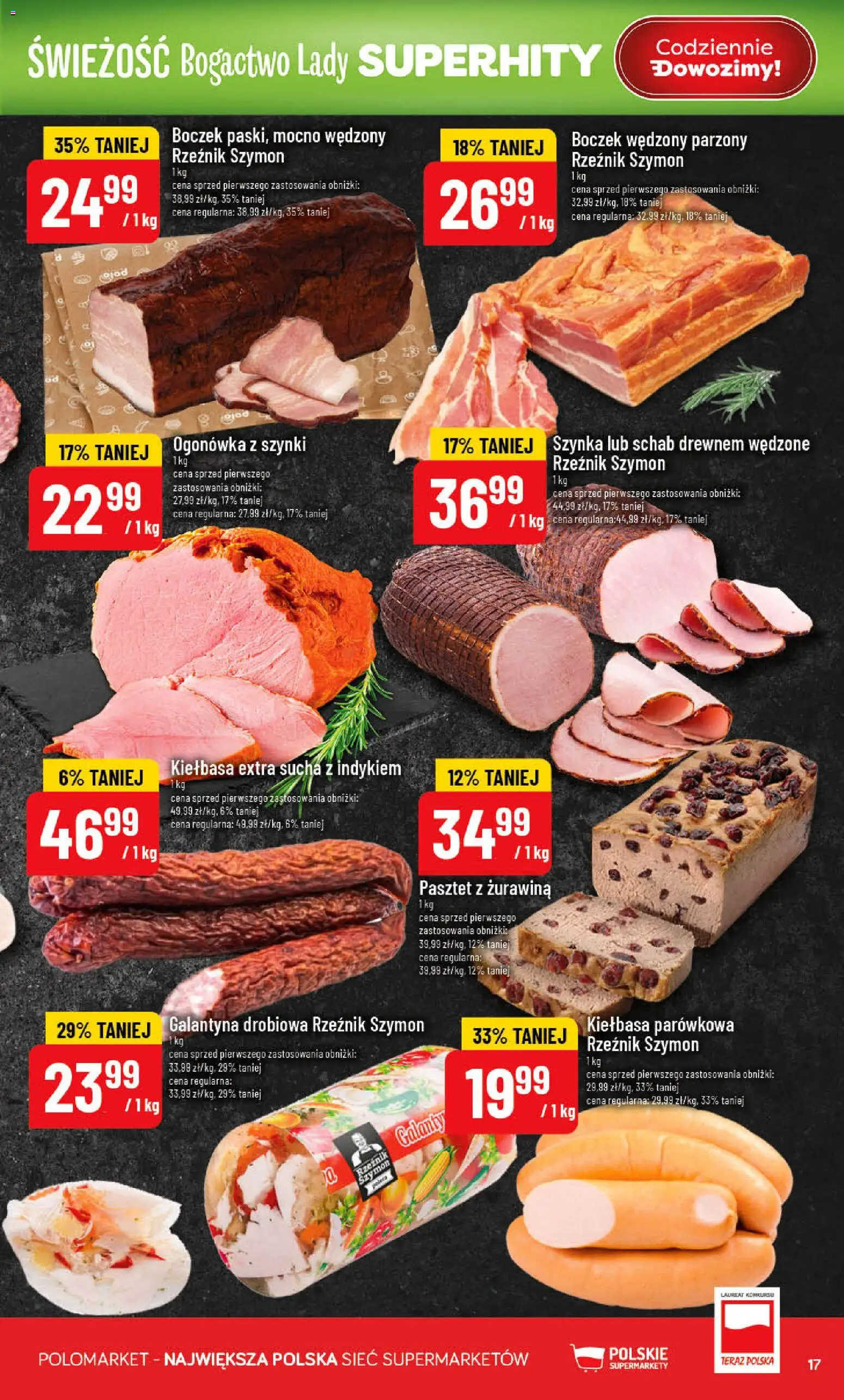 POLOmarket gazetka od 17.06.2026 | Strona: 17 | Produkty: Kiełbasa, Schab, Szynka, Żurawina