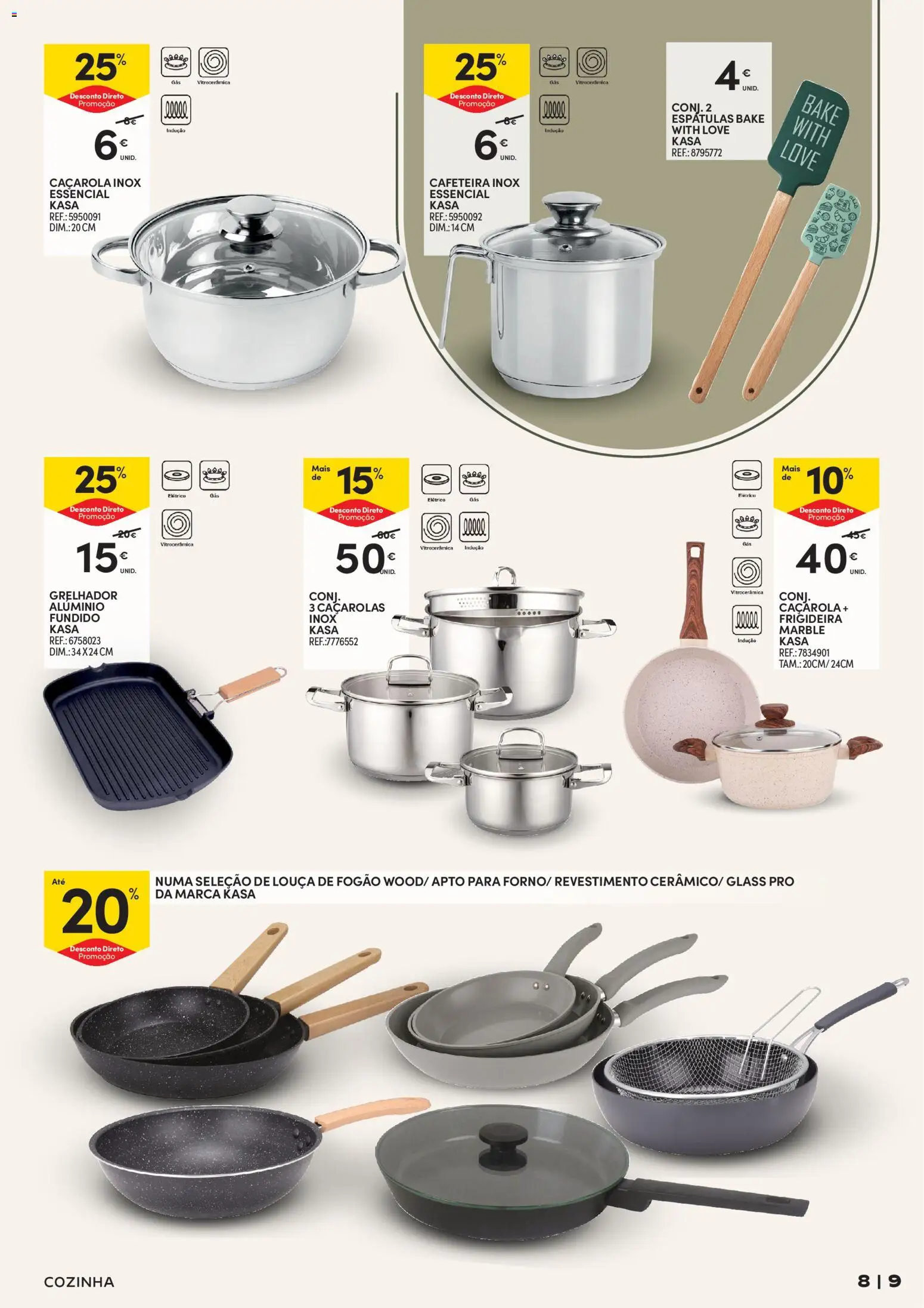 Continente Casa Outono Açores │ válido de 13/10/2026 | Página: 9 | Produtos: Fogão, Frigideira, Cafeteira, Grelhador
