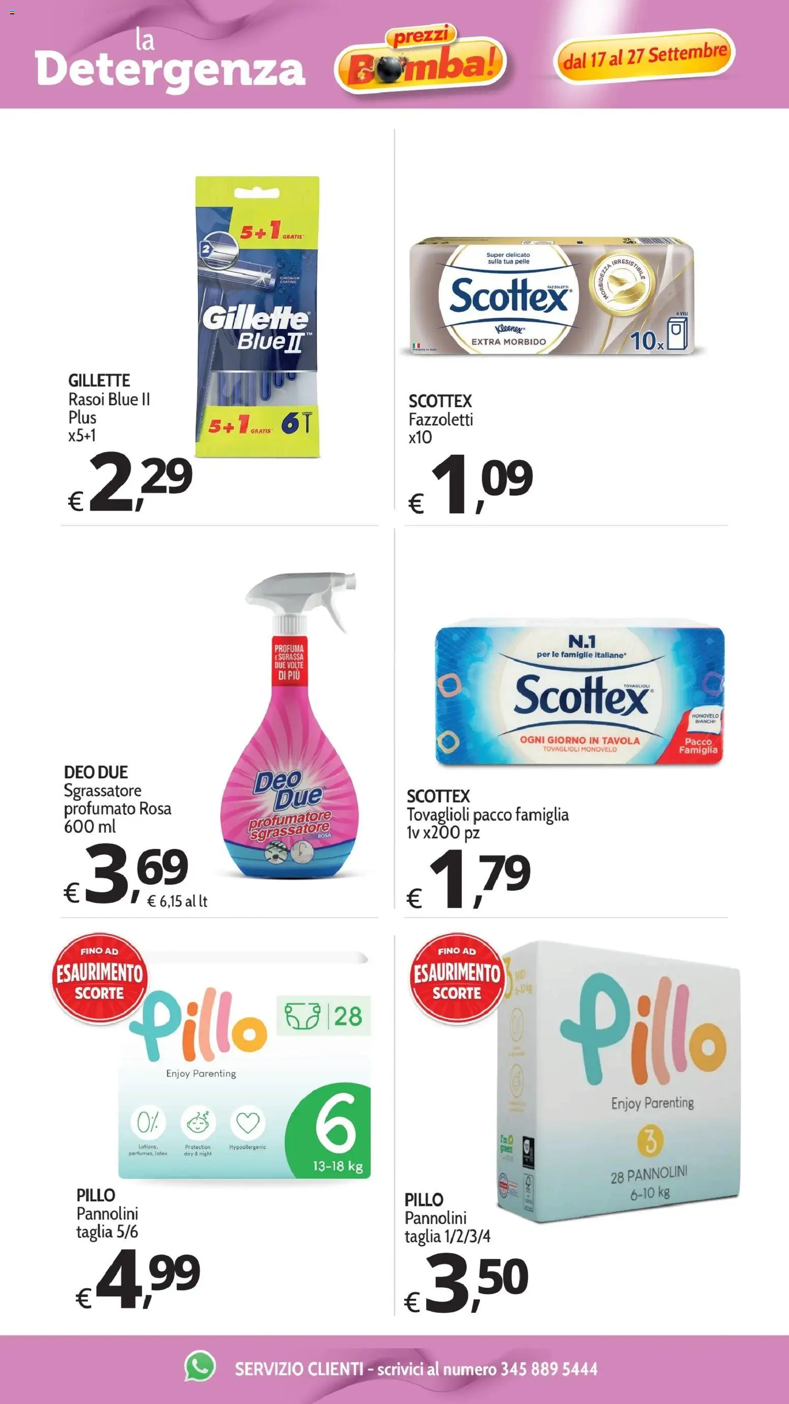 Volantino Primo Prezzo del 17/09/2026 | Pagina: 24 | Prodotti: Pannolini, Fazzoletti, Sgrassatore