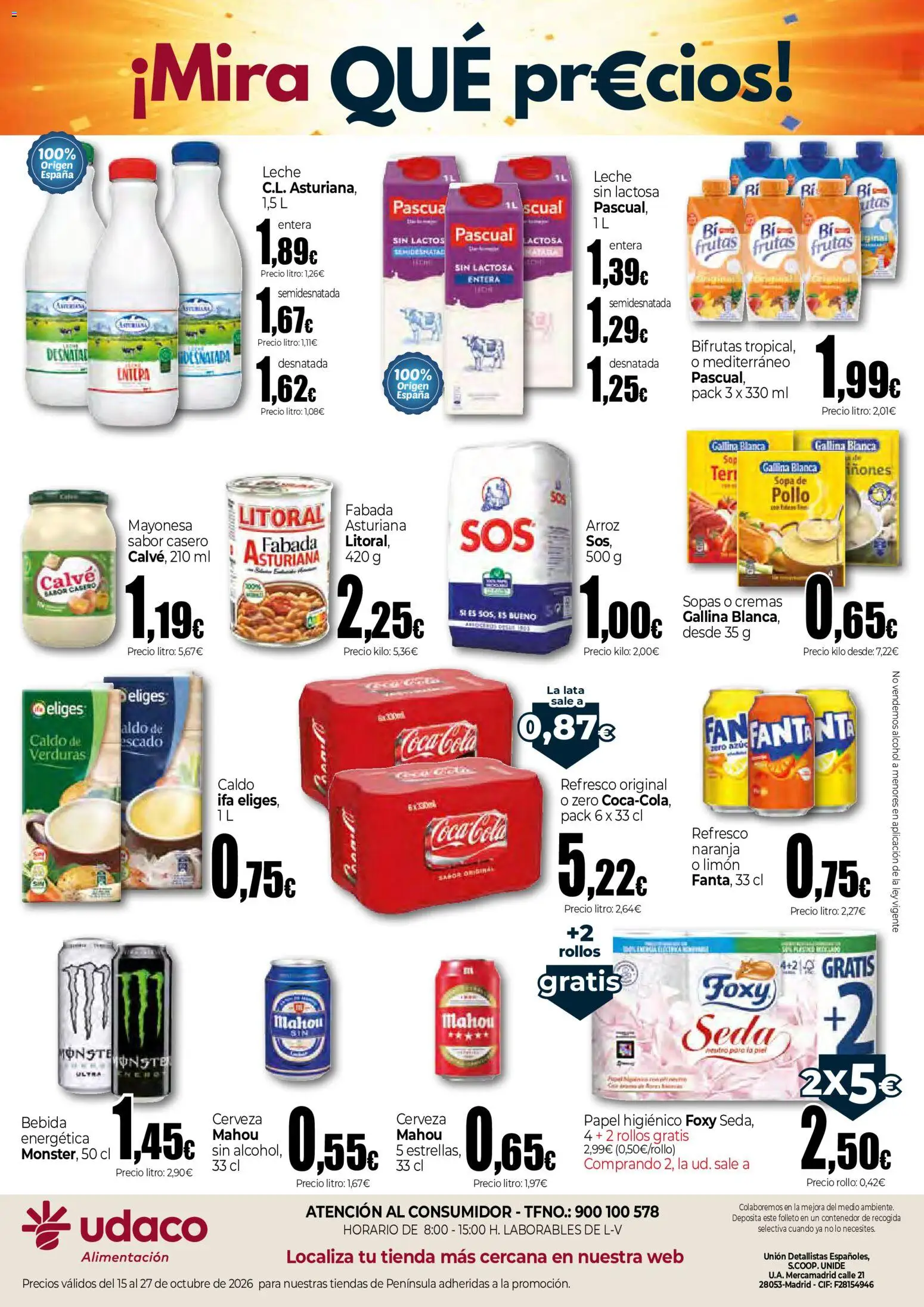 Unide Unidersario │ válido desde el 15/10/2026 | Página: 2 | Productos: Leche, Limón, Mayonesa, Alcohol