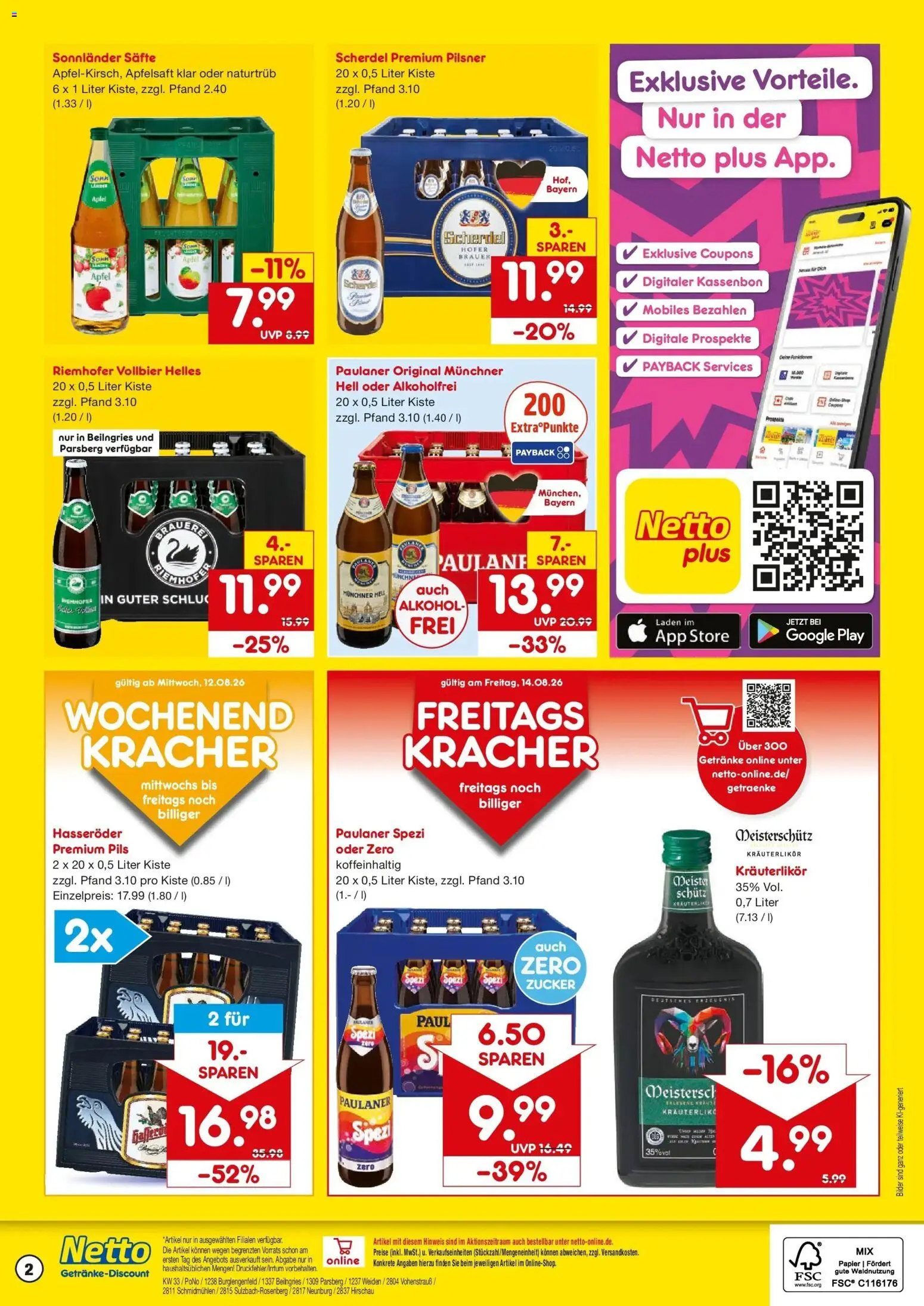 Netto Marken-Discount Prospekt Hirschau – gültig ab 10.08.2026 | Seite: 2 | Produkte: Äpfel, Bilder, Kraut, Hasseröder