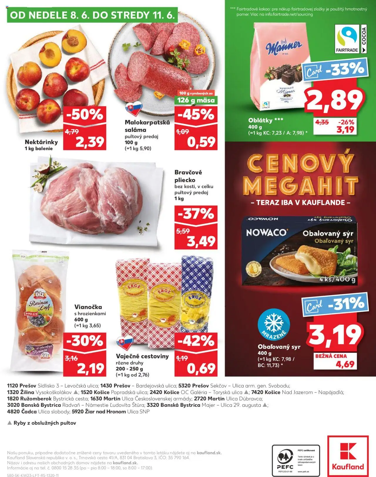 Nové Kaufland akcie – leták je platný od 05.06.2025 | Strana: 80 | Produkty: Syr, Ryby, Cestoviny, Kakao