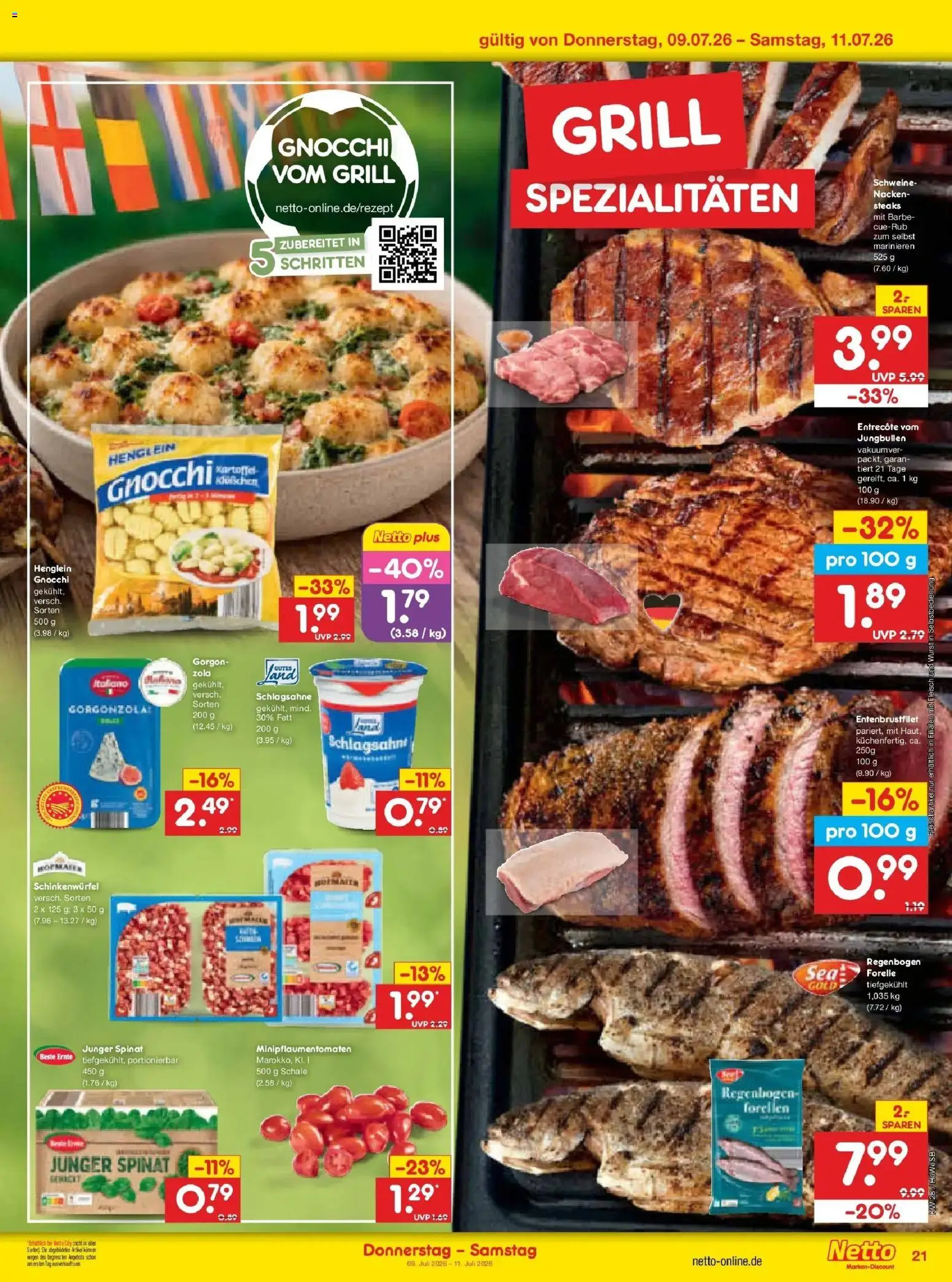 Netto Marken-Discount - Netto: Wochenangebote – gültig ab 05.07.2026 | Seite: 37 | Produkte: Grill, Schlagsahne, Entrecote, Fleisch