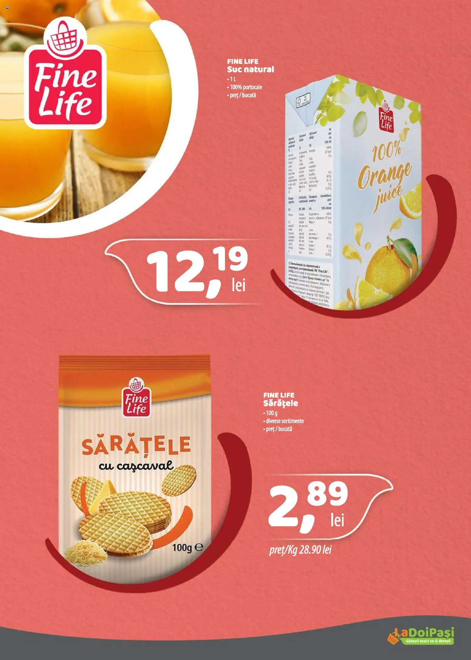 Noul catalog LaDoiPași – valabil de la 01.06.2026 | Pagină: 20 | Produse: Cașcaval, Suc, Portocale