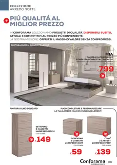 Anteprima del volantino Conforama volantino Arredo valido a partire dal 22/06/2026 | Pagina: 66 | Prodotti: Materasso, Comodino