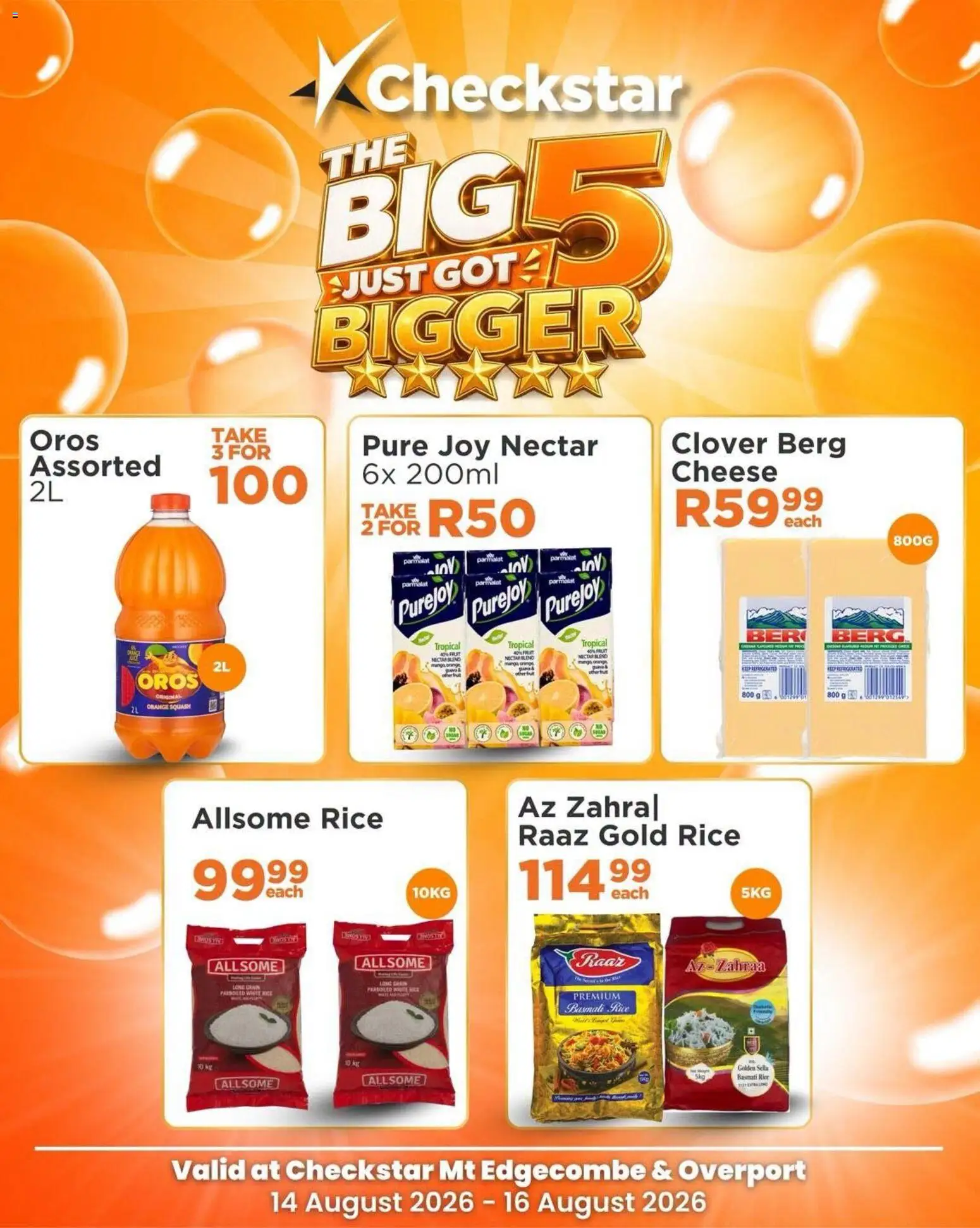 New Check Star catalogue – valid from 14/08/2026 | Page: 1 | Products: Squash, Cheese, Rice