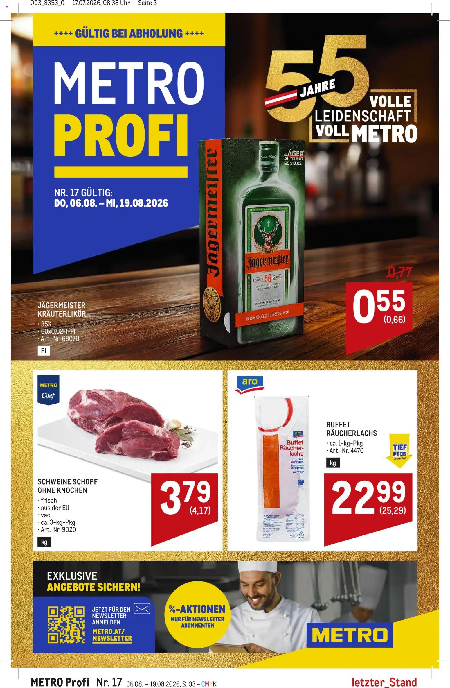 Metro angebote Profi gültig ab 06.08.2026 | Seite: 3 | Produkte: Uhr