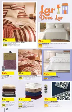 Pré-visualização Auchan folheto Preços redondos válido de 07/10/2026 | Página: 18 | Produtos: Almofada, Cobertor, Manta, Banho