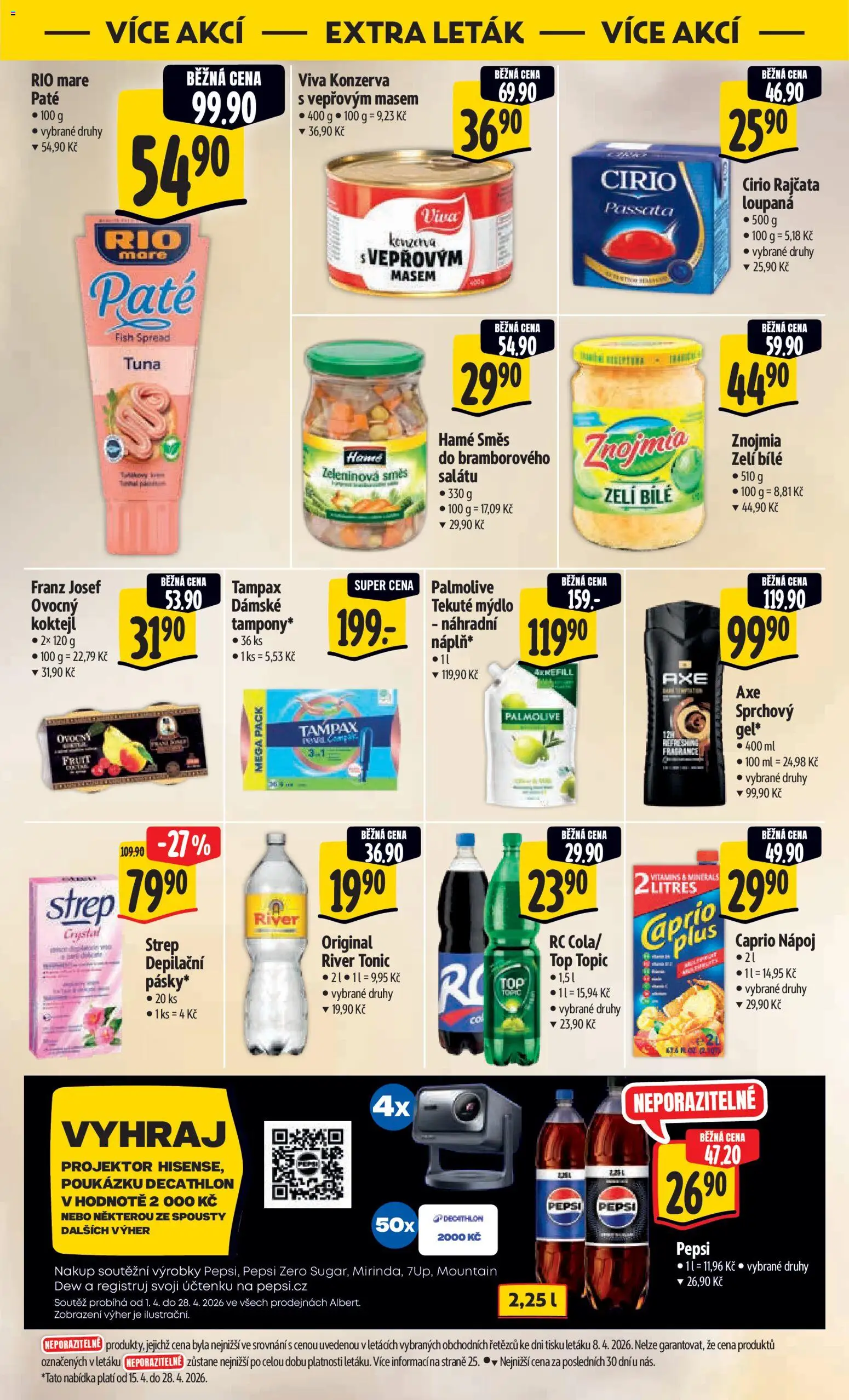 Albert leták - Hypermarket od 15.04.2026 | Strana: 44 | Produkty: Mýdlo, Zelí, Pepsi Zero, Rio mare