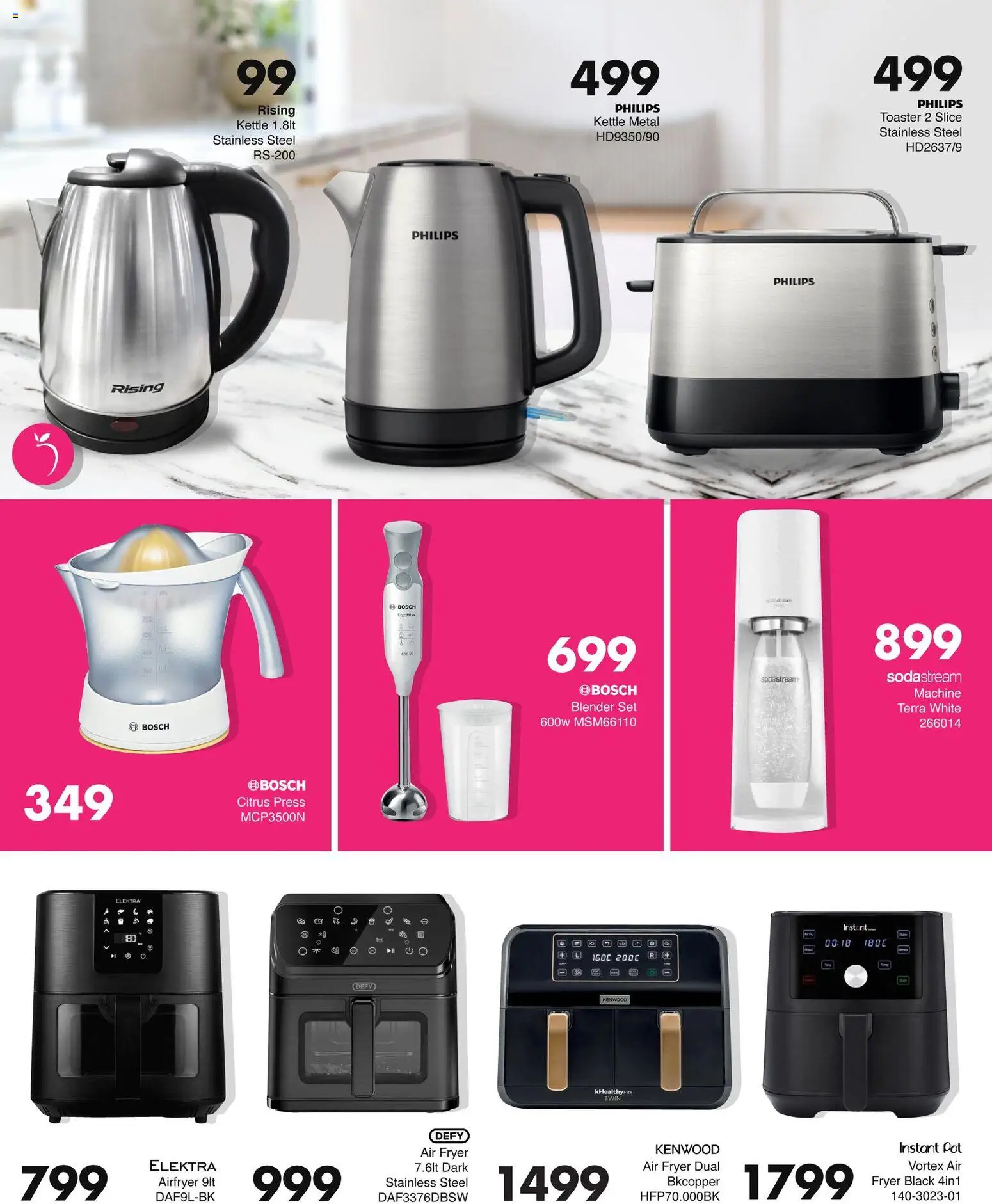 New Save catalogue – valid from 23.04.2026 | Page: 2 | Products: Toaster, Fryer, Blender, Air fryer