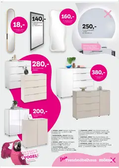 Mömax Pink Shopping ab 20.09.2026 gültig | Seite: 19 | Produkte: Kommode, Wandspiegel, Spiegel