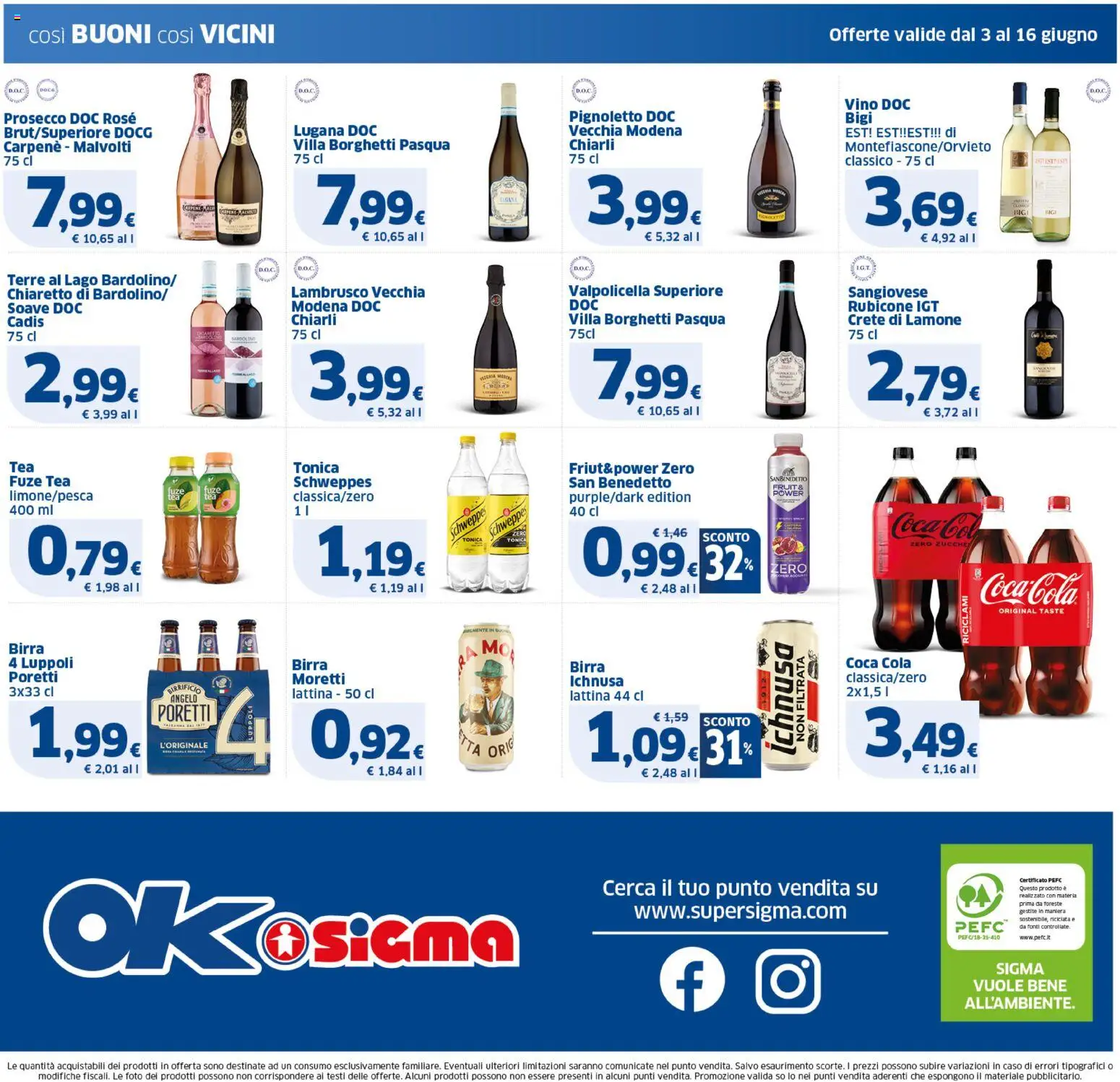 Volantino SIGMA del 03.06.2026 | Pagina: 12 | Prodotti: Birra, Prosecco, Vino, Coca Cola