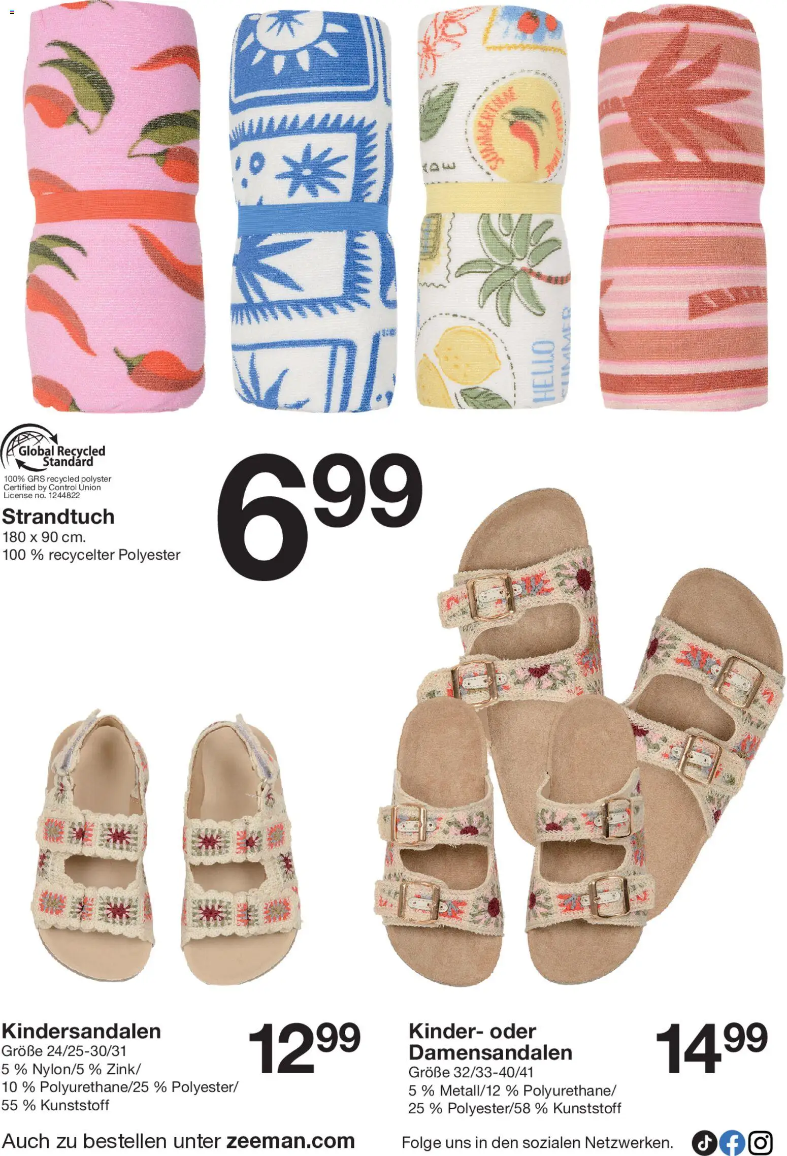 Zeeman Prospekt 	 – gültig ab 09.05.2026 | Seite: 8 | Produkte: Strandtuch