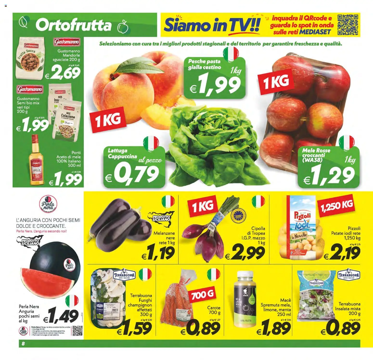 Volantino SuperConveniente del 09.06.2026 | Pagina: 8 | Prodotti: Carote, Anguria, Melanzane, Menta