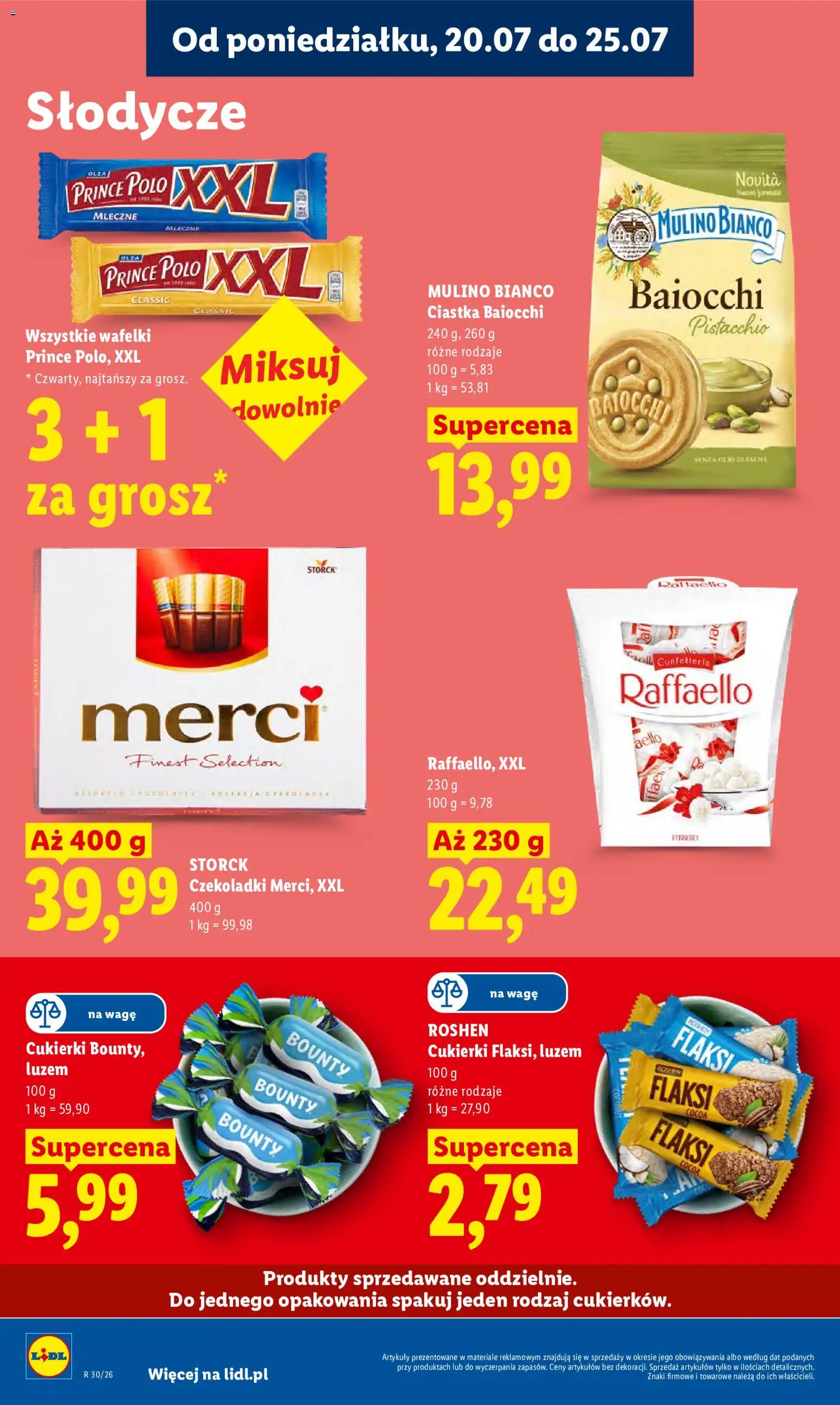 Lidl gazetka od 20.07.2026 | Strona: 88 | Produkty: Czekoladki, Merci, Palma, Wafelki