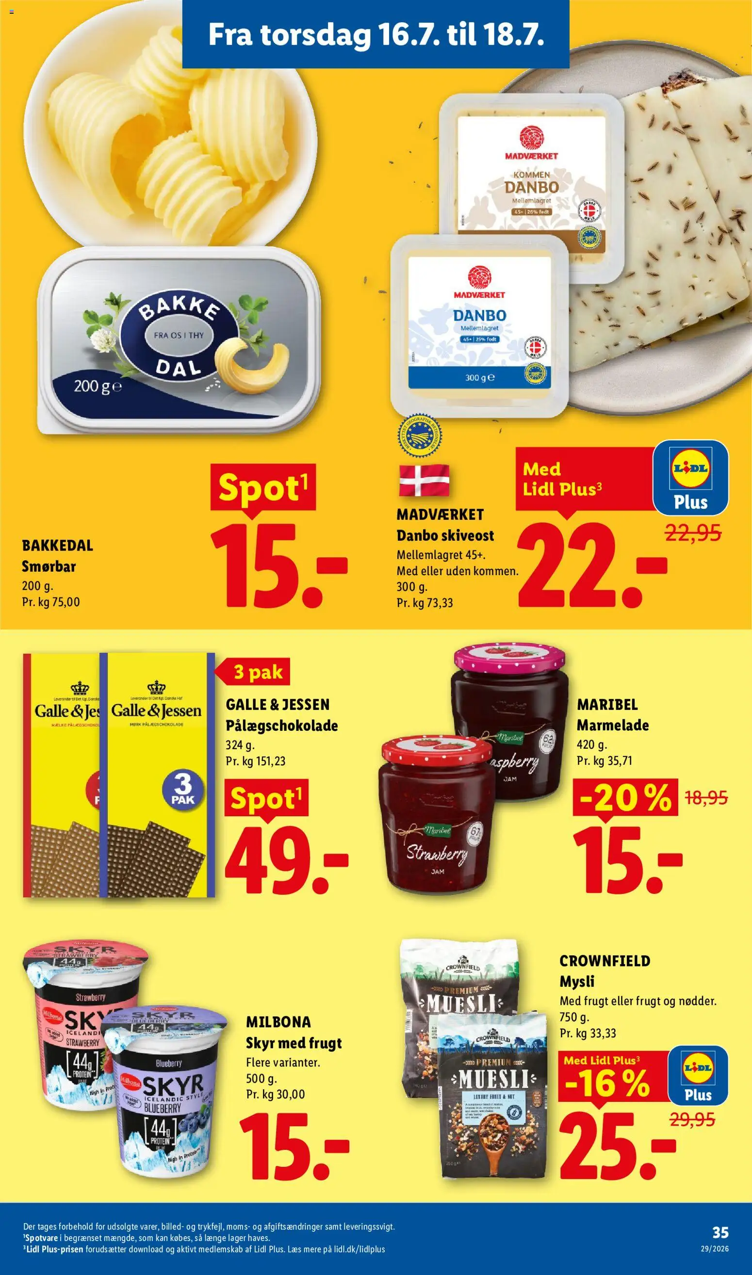 Lidl tilbudsavis – gyldig fra 12/07/2026 | Side: 36 | Produkter: Skyr, Skiveost, Marmelade, Pålægschokolade