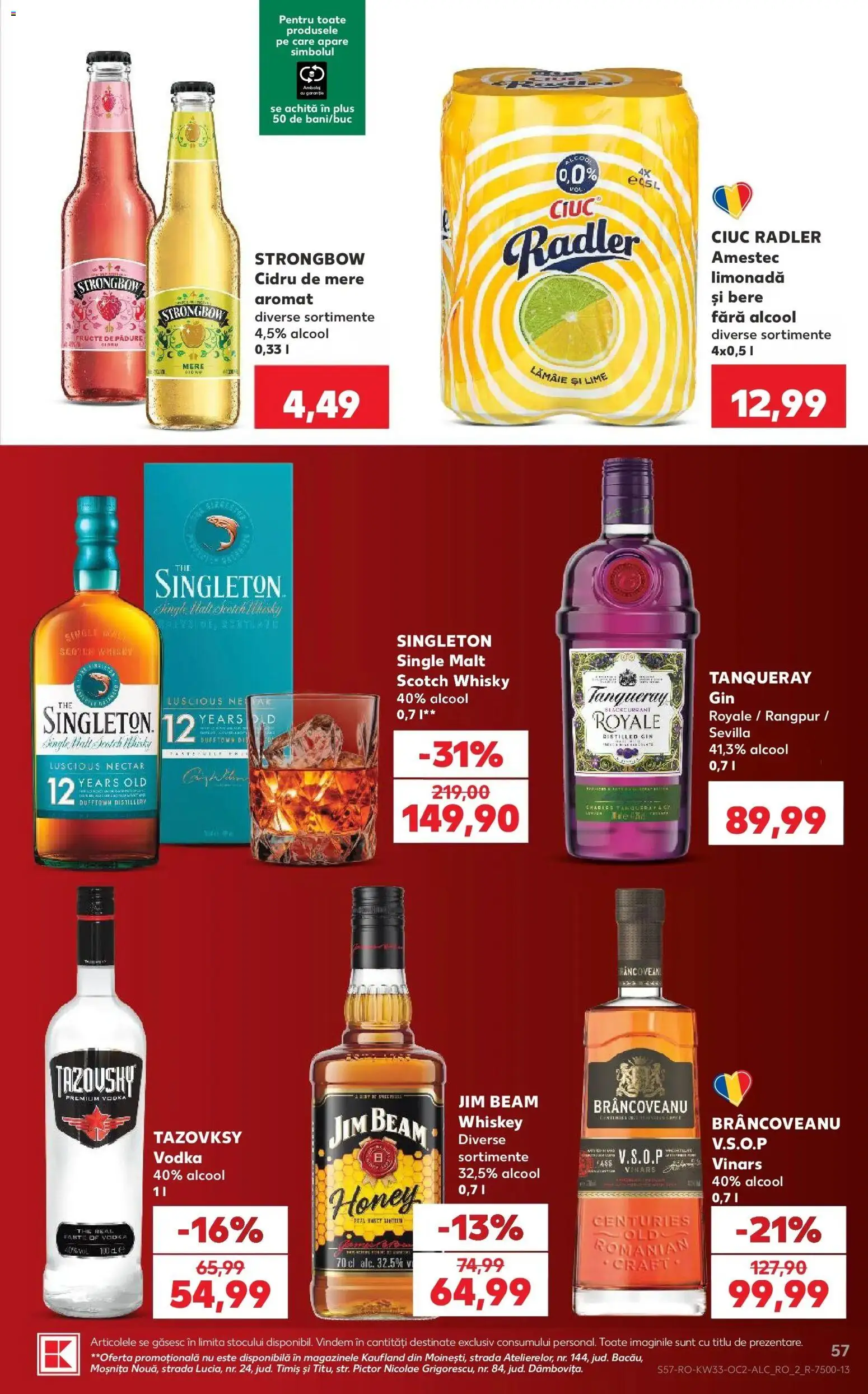 Kaufland Viseu de Sus 12.08.2026 - Revista si Oferta | Pagină: 57 | Produse: Limonada, Scotch Whisky, Bere, Mere