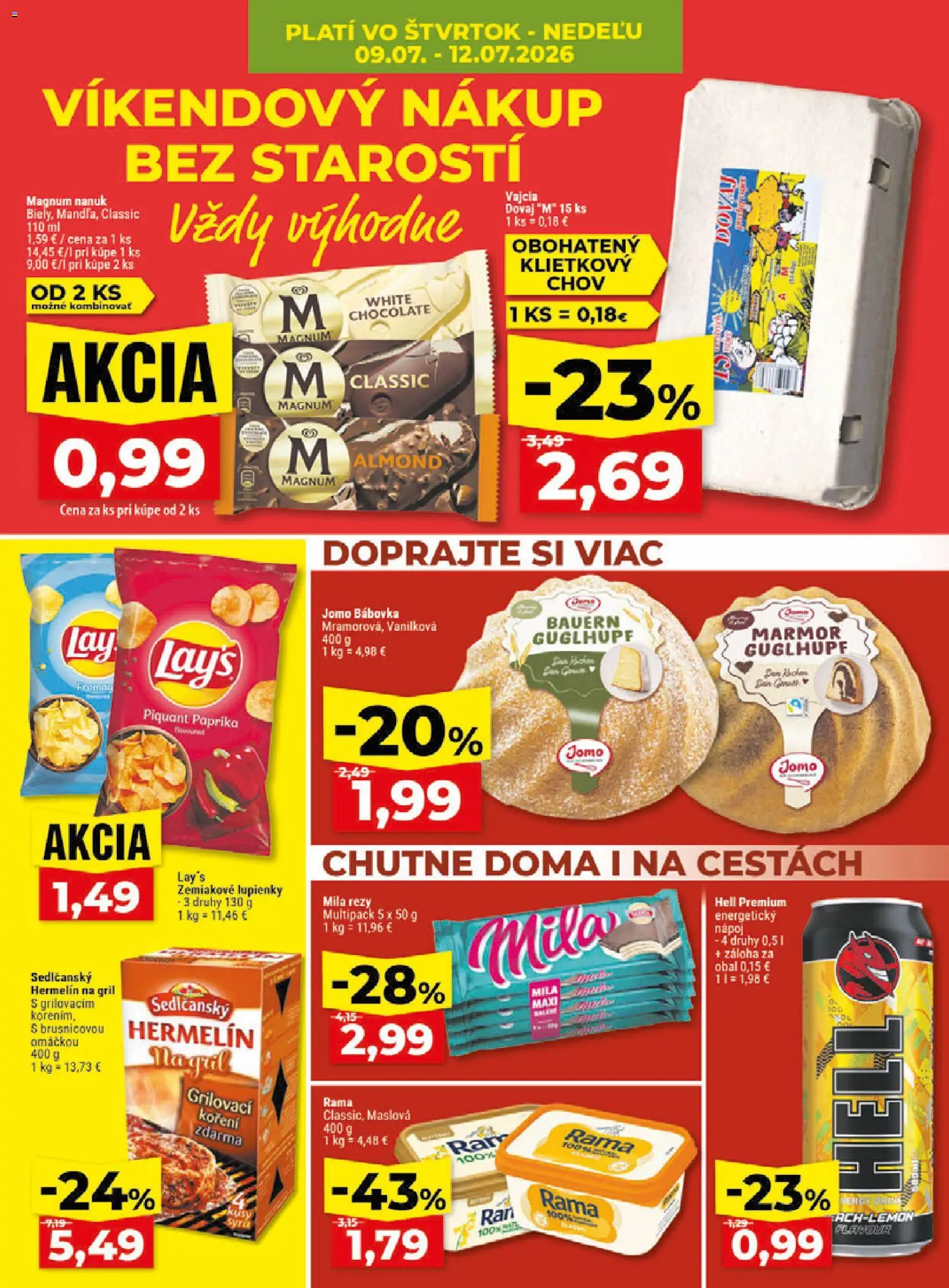 Nové Klas akcie – leták je platný od 06.07.2026 | Strana: 27 | Produkty: Gril, Nanuk, Magnum, Mila