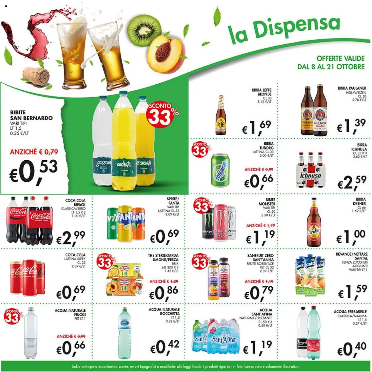 Volantino Coal del 08/10/2026 | Pagina: 13 | Prodotti: Birra Leffe, Bibite, Fanta, Tasche