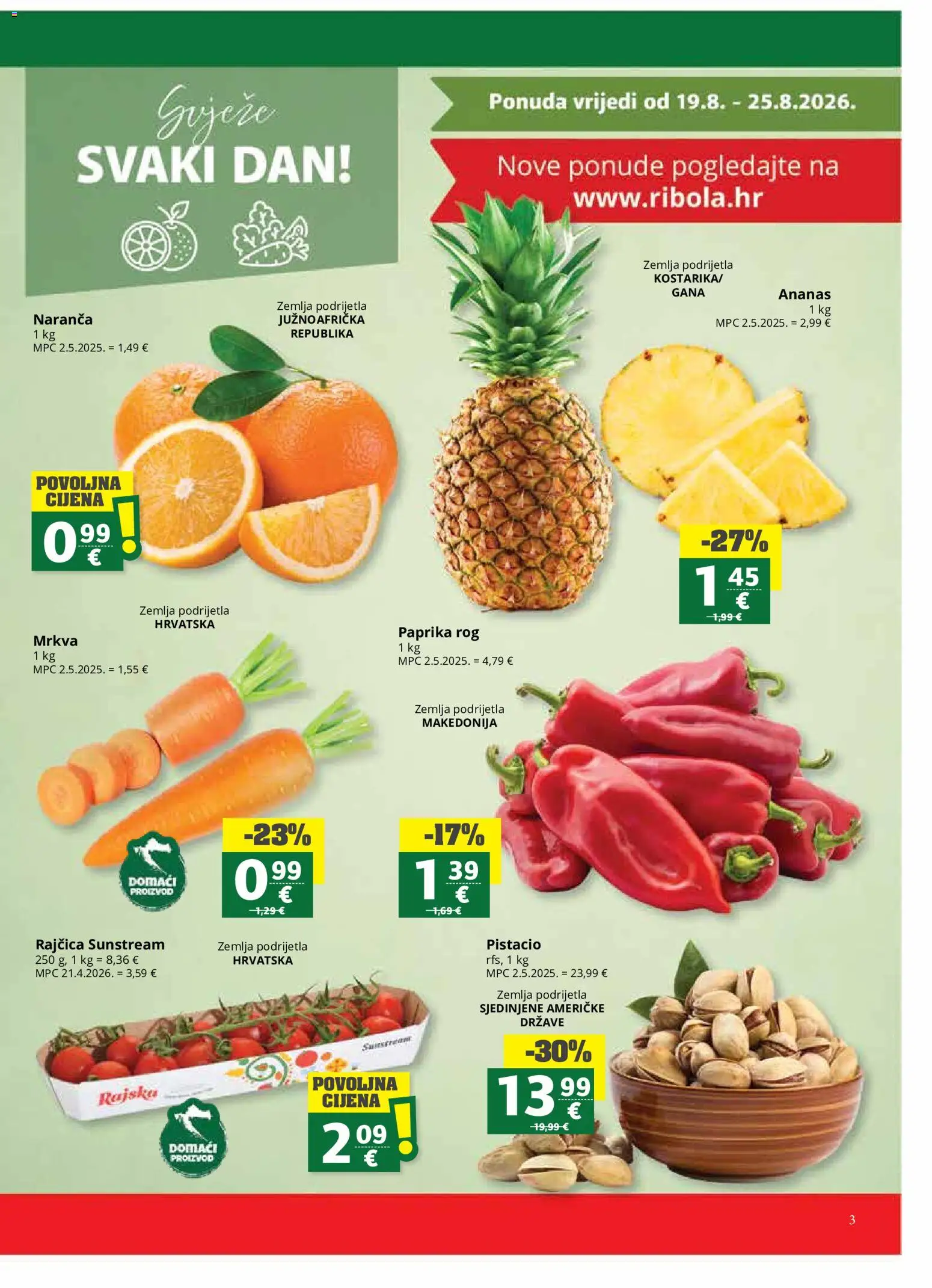 Ribola katalog | vrijedi od 19.08.2026 | Stranica: 3 | Proizvodi: Zemlja, Paprika, Mrkva, Rajčica