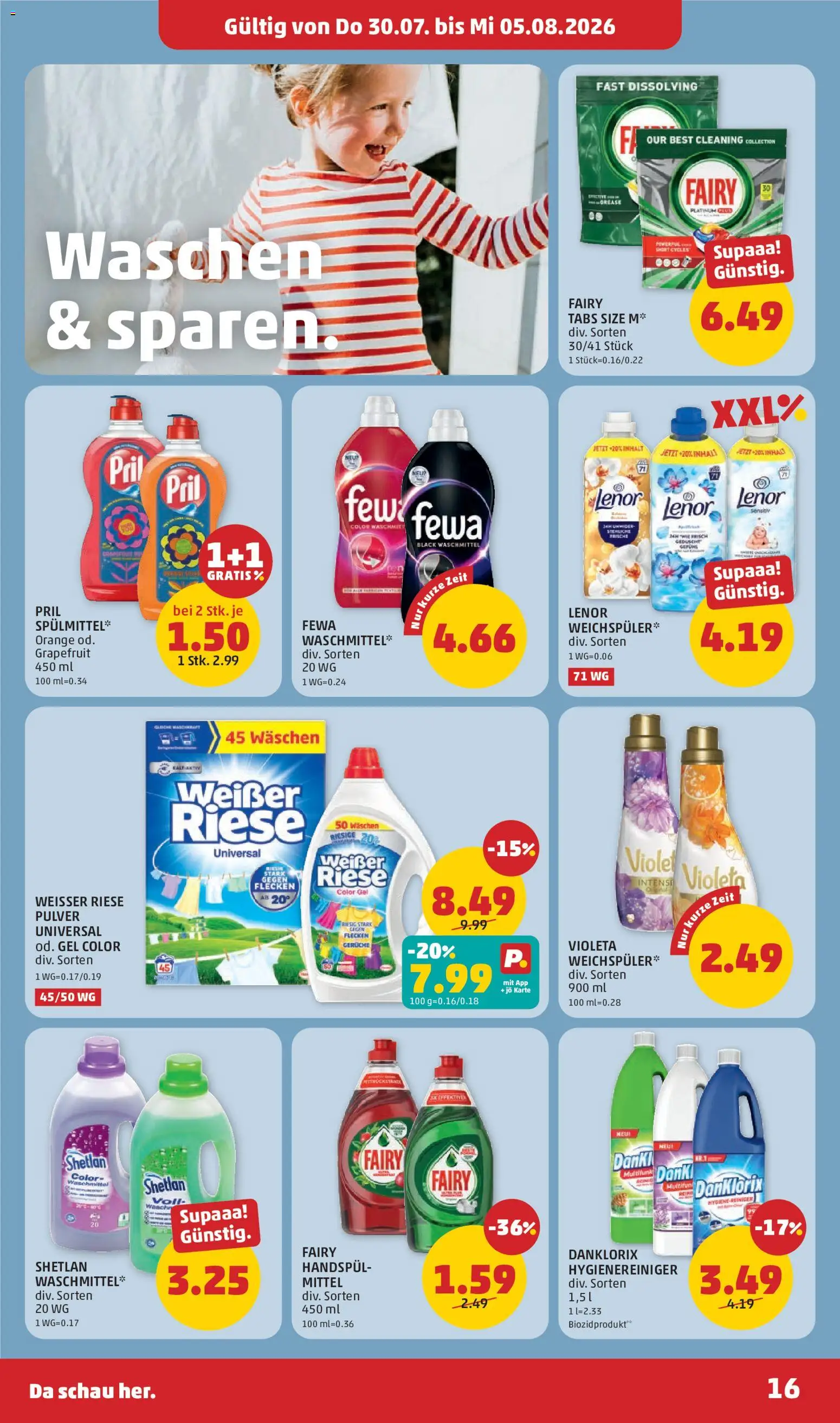 Penny Markt Flugblatt gültig ab 30.07.2026 | Seite: 16 | Produkte: Grapefruit, Waschmittel