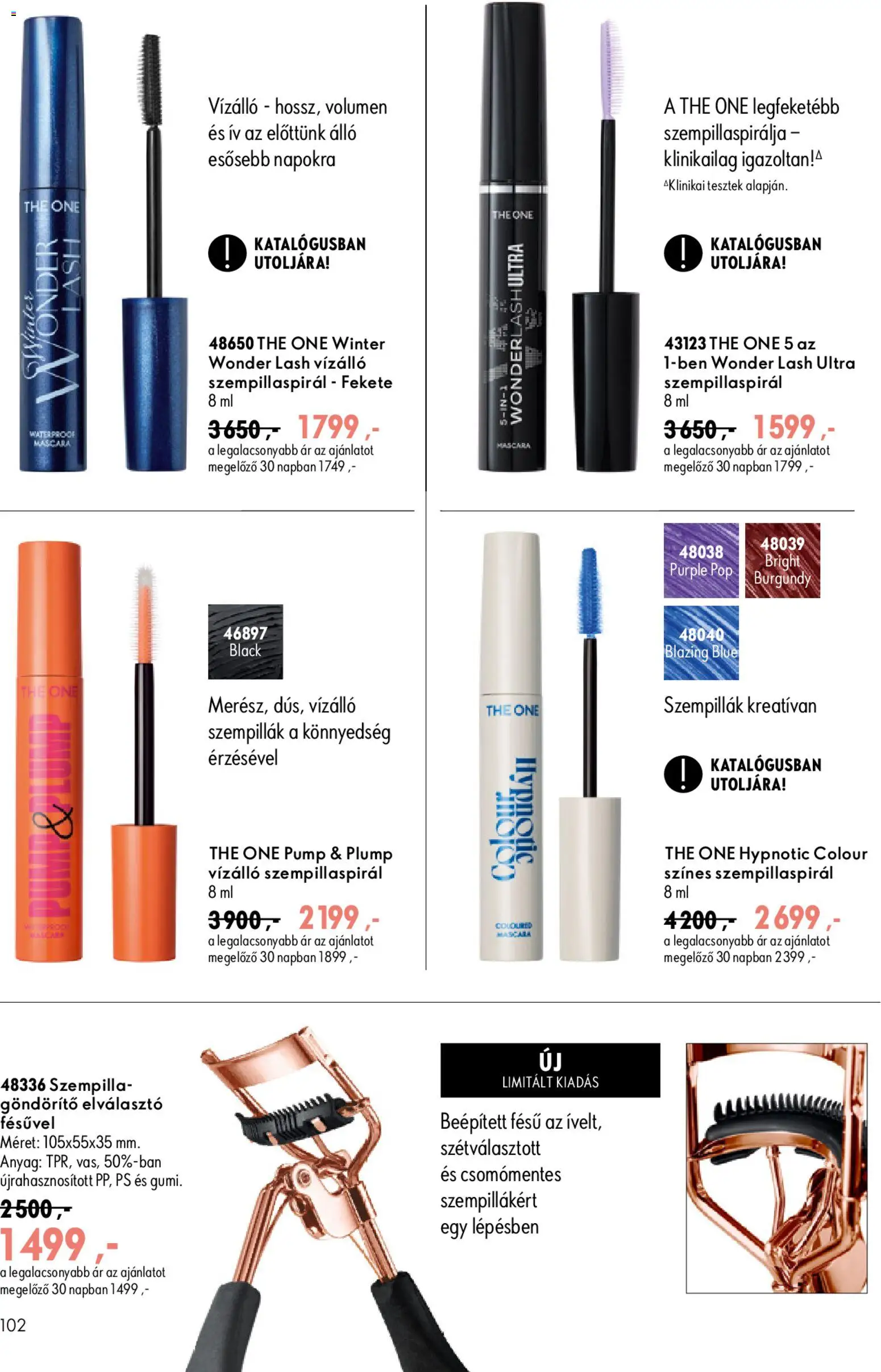 Oriflame akciós ujság - amely érvényes a következő dátumtól: 2026.09.09. | Oldal: 102 | Termékek: Szempillaspirál, PS, Fésű