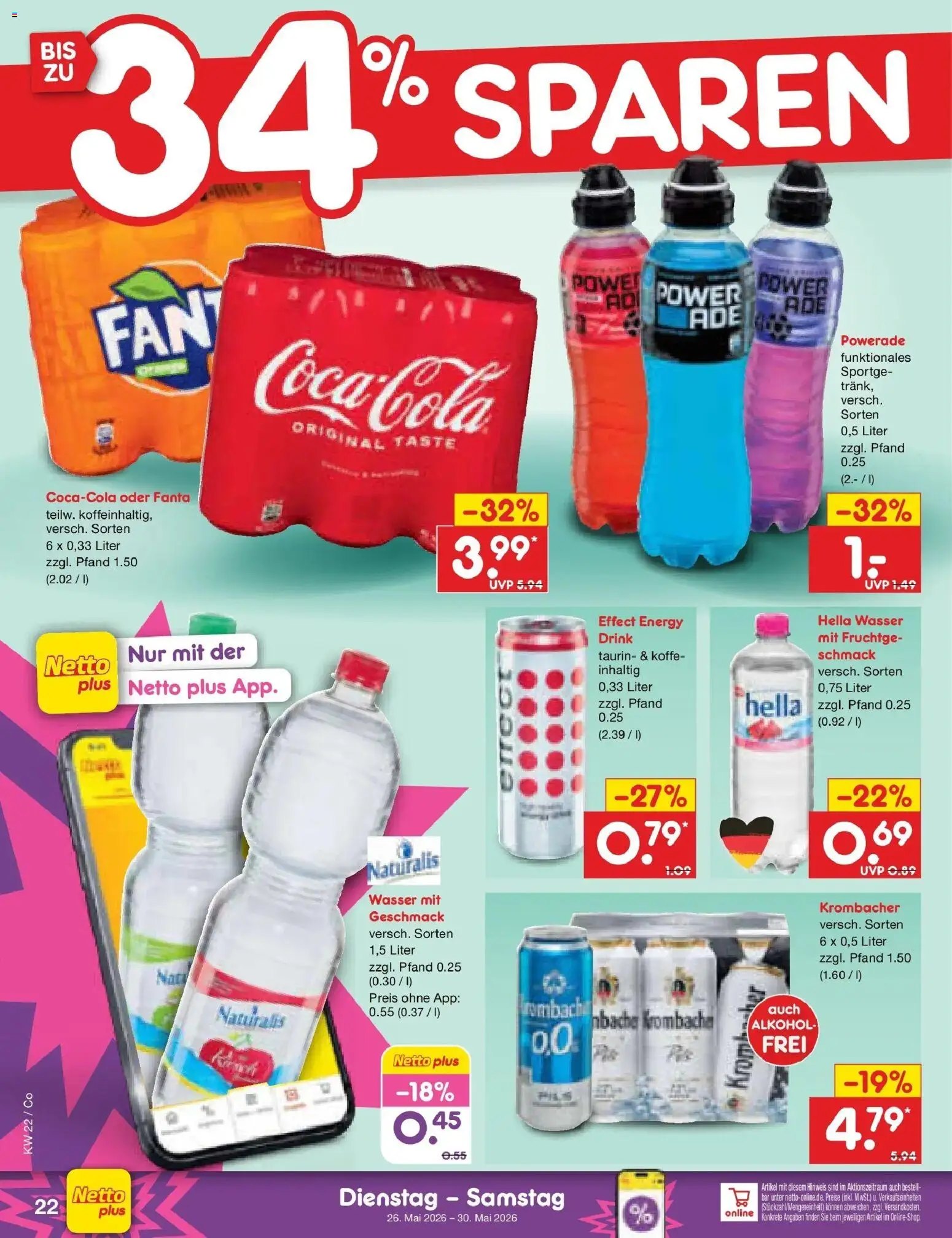 Netto Marken-Discount Prospekt Bitterfeld-Wolfen – gültig ab 26.05.2026 | Seite: 28 | Produkte: Fanta, Energy, Hella, Krombacher