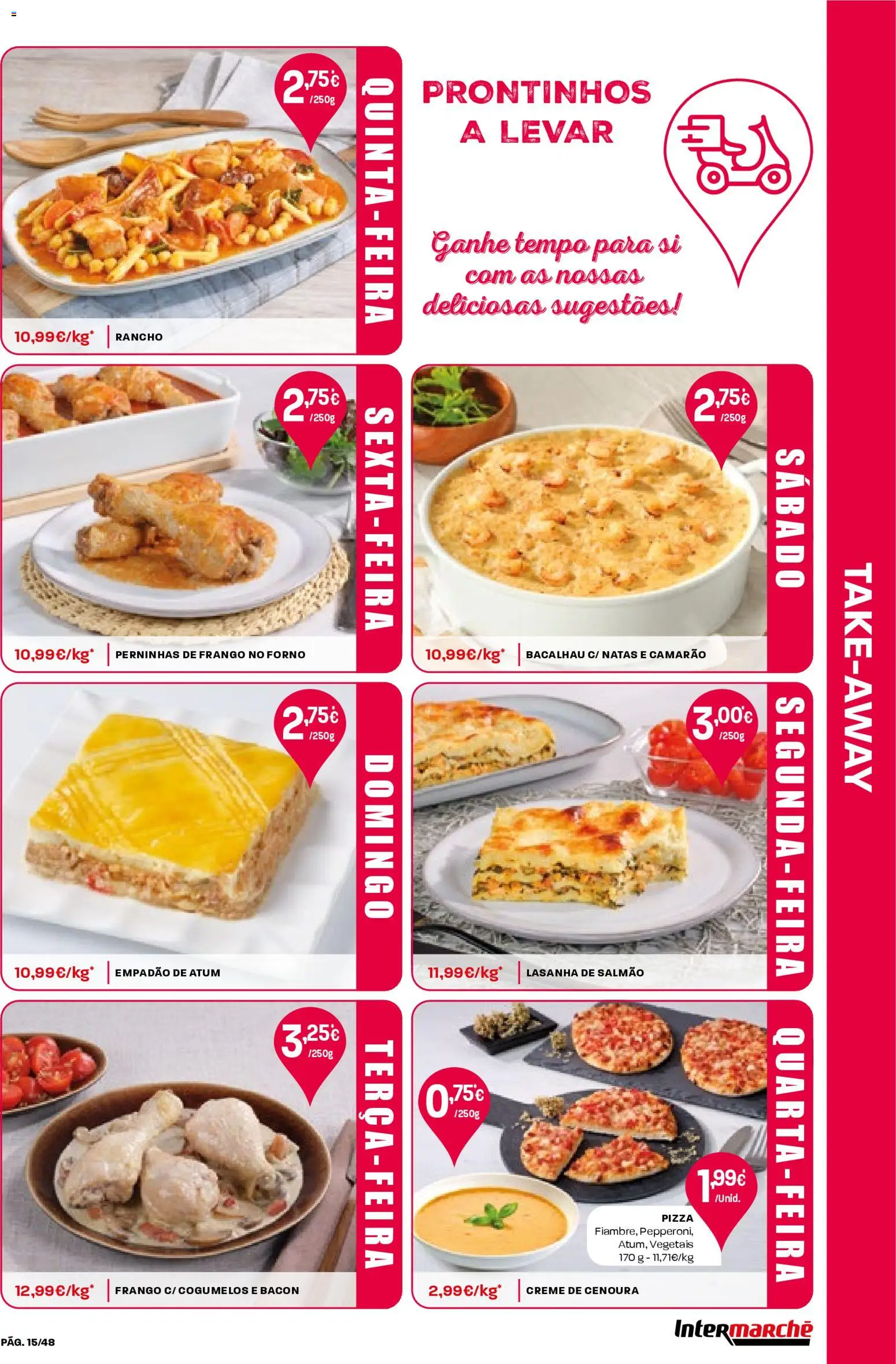Intermarché folheto │ válido de 16.04.2026 | Página: 15 | Produtos: Bacon, Frango, Lasanha, Cenoura