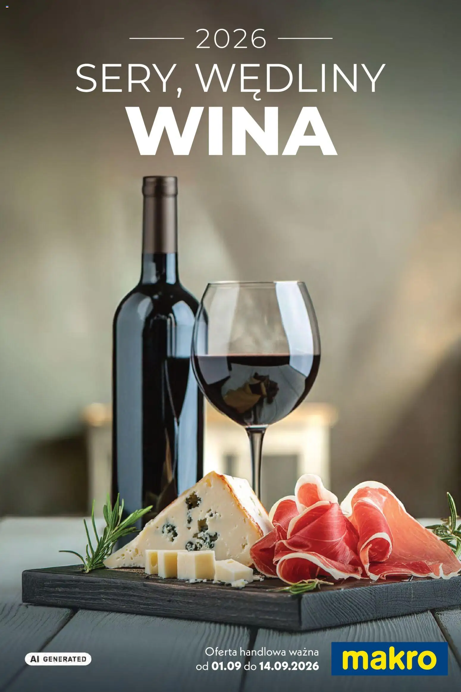 Makro gazetka - Sery, Wędliny, Wina od 01.09.2026 | Strona: 1 | Produkty: Wędliny