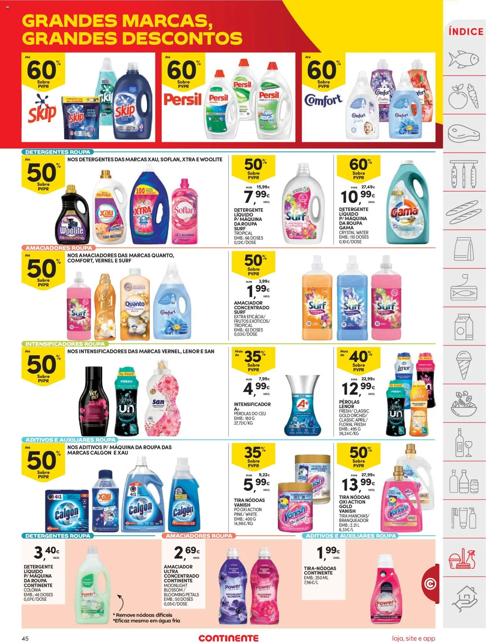 Continente folheto │ válido de 18/08/2026 | Página: 45 | Produtos: Agua, Pó, Caldo, Persil