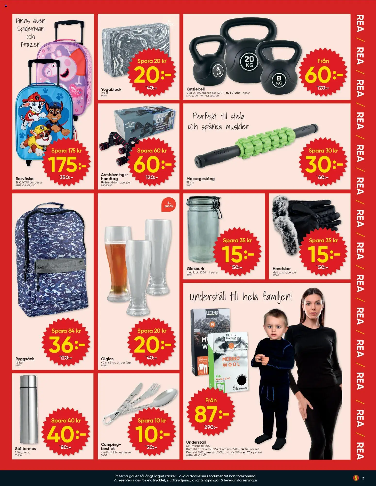 Dollar Store reklamblad aktuell från 01.05.2026 | Sida: 3 | Produkter: Kettlebell, Set, Ryggsäck, Handskar