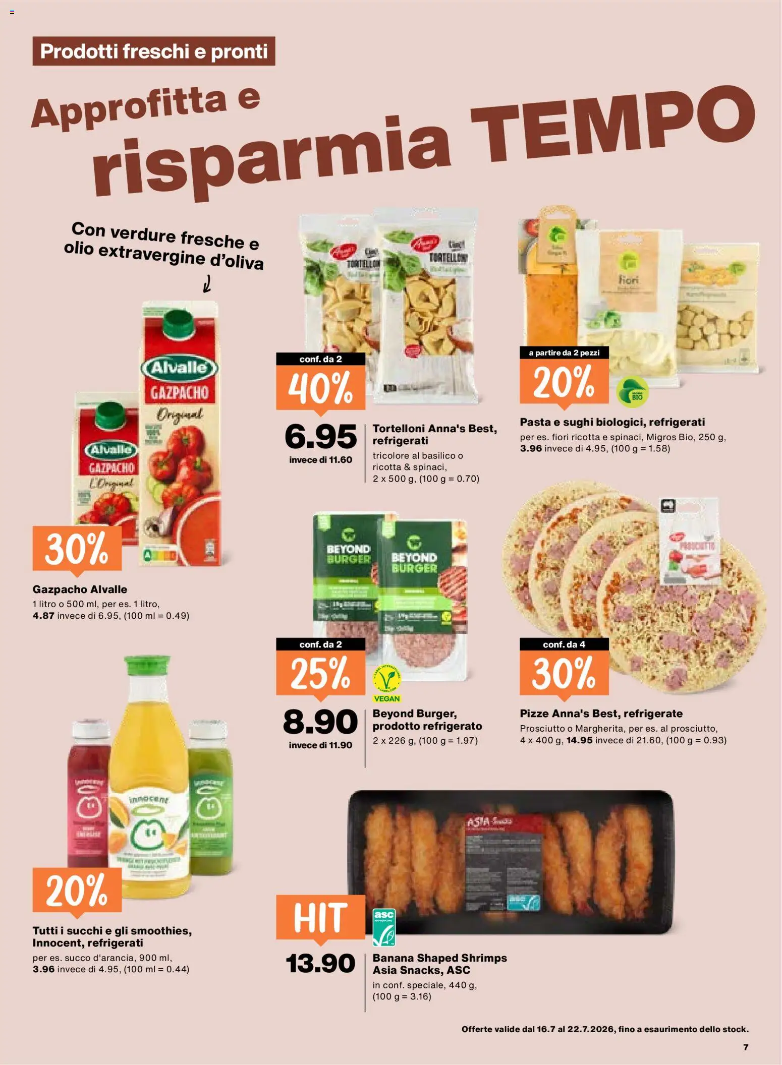 Migros aktionen IT – gültig ab 16.07.2026 | Seite: 7 | Produkte: Burger, Pizza, Pasta