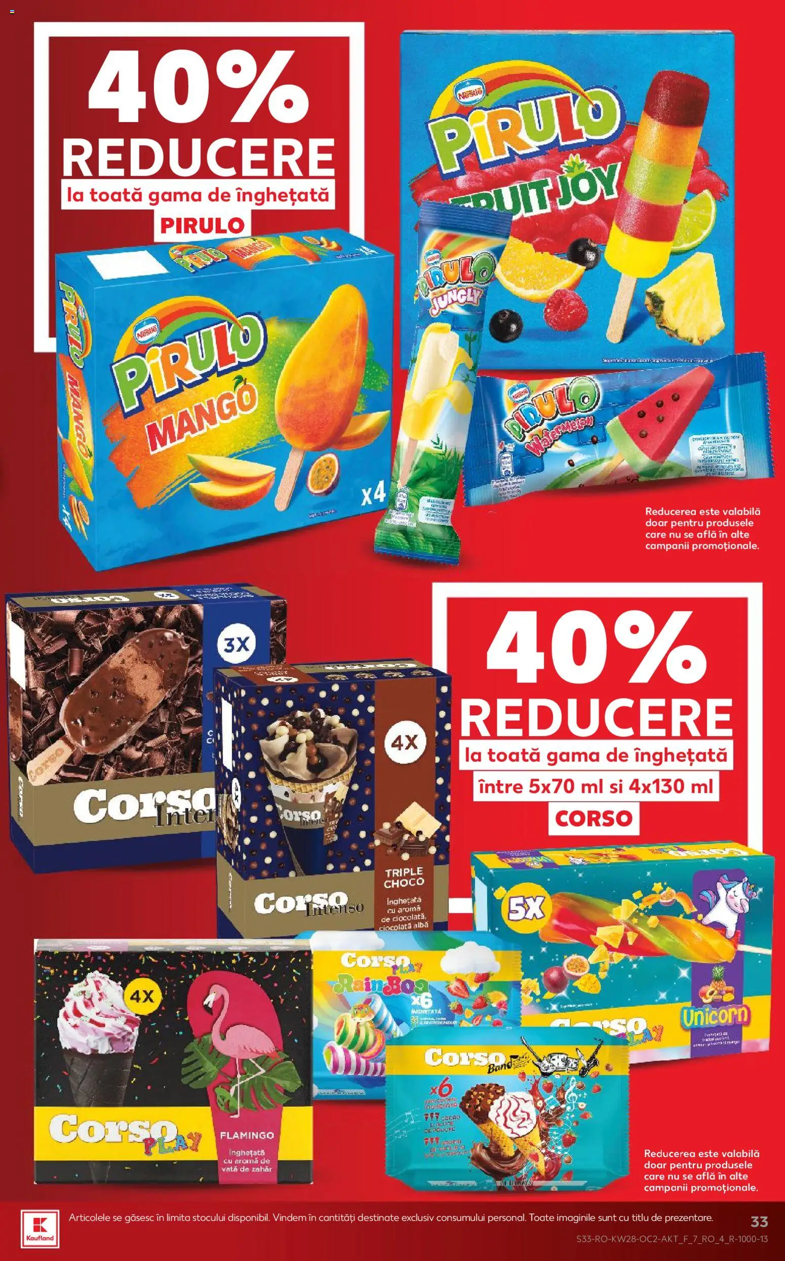 Noul catalog Kaufland – valabil de la 08.07.2026 | Pagină: 33 | Produse: Ciocolată, Înghețată, Zahăr, Mango