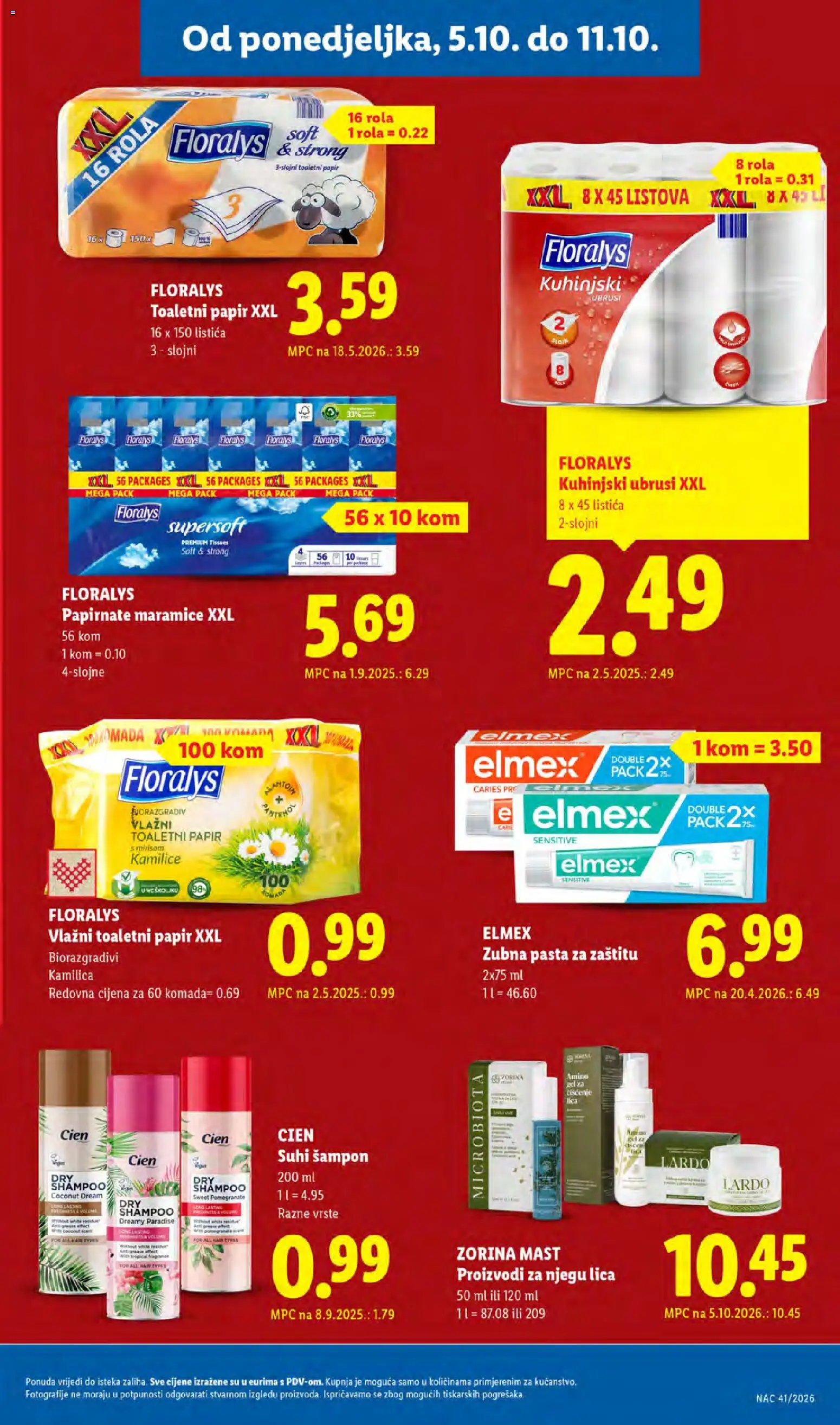 Lidl katalog | vrijedi od 05.10.2026 | Stranica: 27 | Proizvodi: Mast, Šampon, Maramice, Toaletni papir