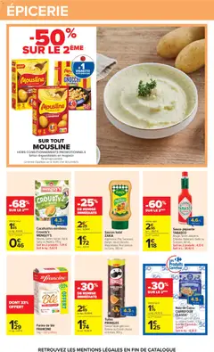 Carrefour - Prévisualisation de SAUCES HALAL, Algérienne, Pita, Samouraï, Mayonnaise. Pour poisson ou Curry, 350 ml. valide à partir de 06/10/2026 | Page: 48 | Produits: Tabasco, Pommes, Cacahuètes enrobées, Chips