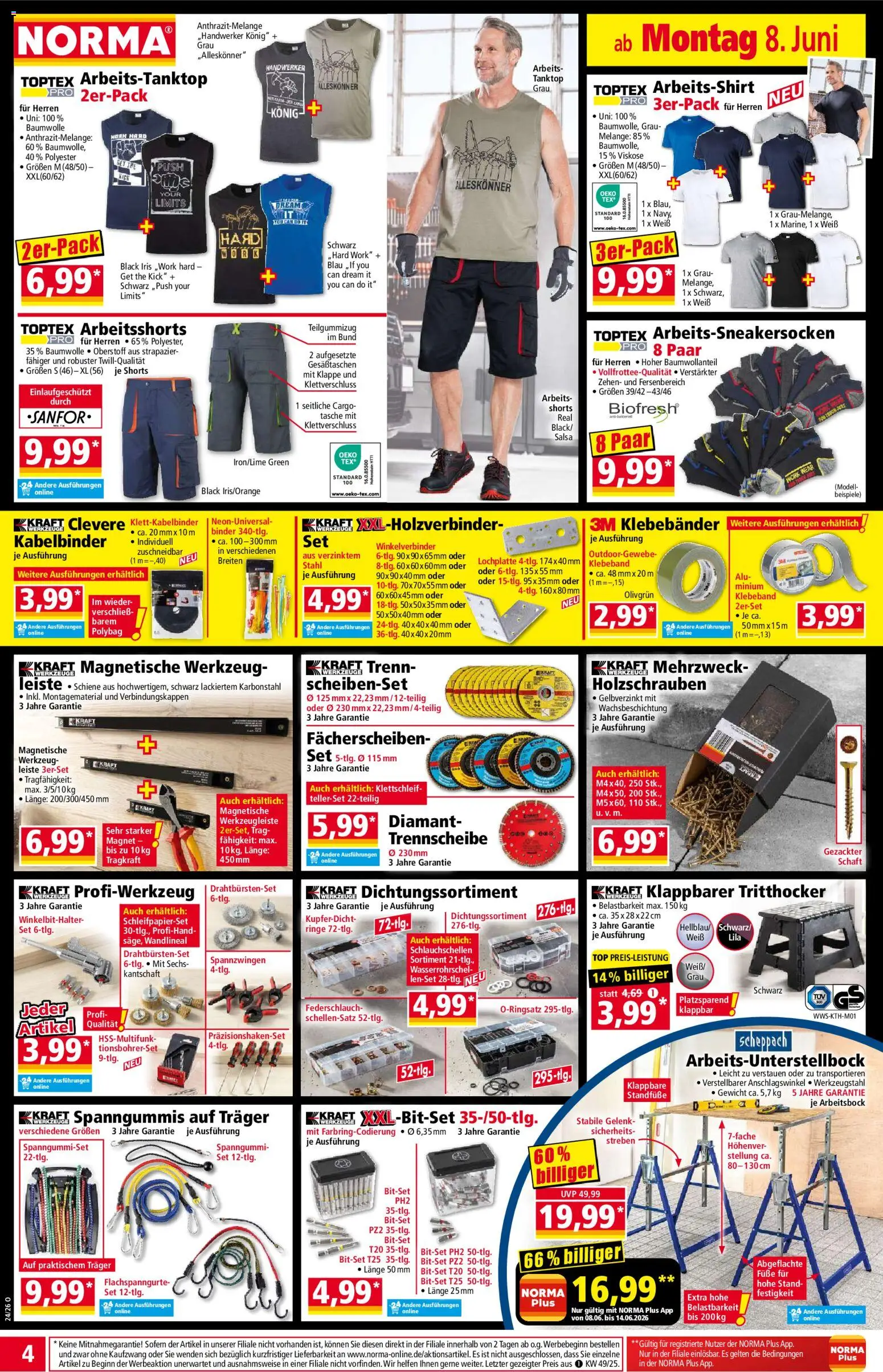 Norma Prospekt – gültig ab 08.06.2026 | Seite: 4 | Produkte: Top, Tasche, Gewicht, Tanktop