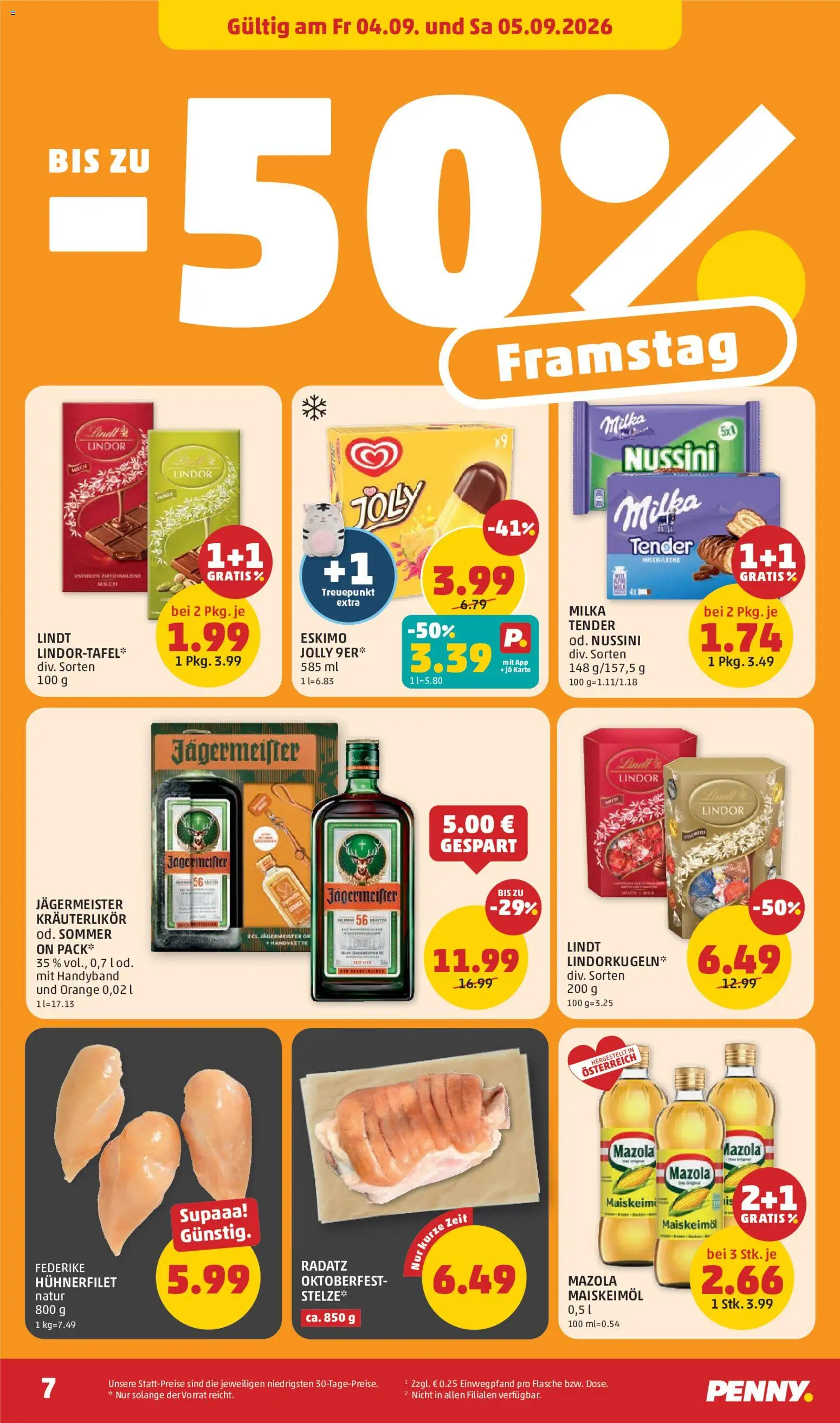 Penny Markt Flugblatt gültig ab 03.09.2026 | Seite: 7 | Produkte: Kräuterlikör, Milch