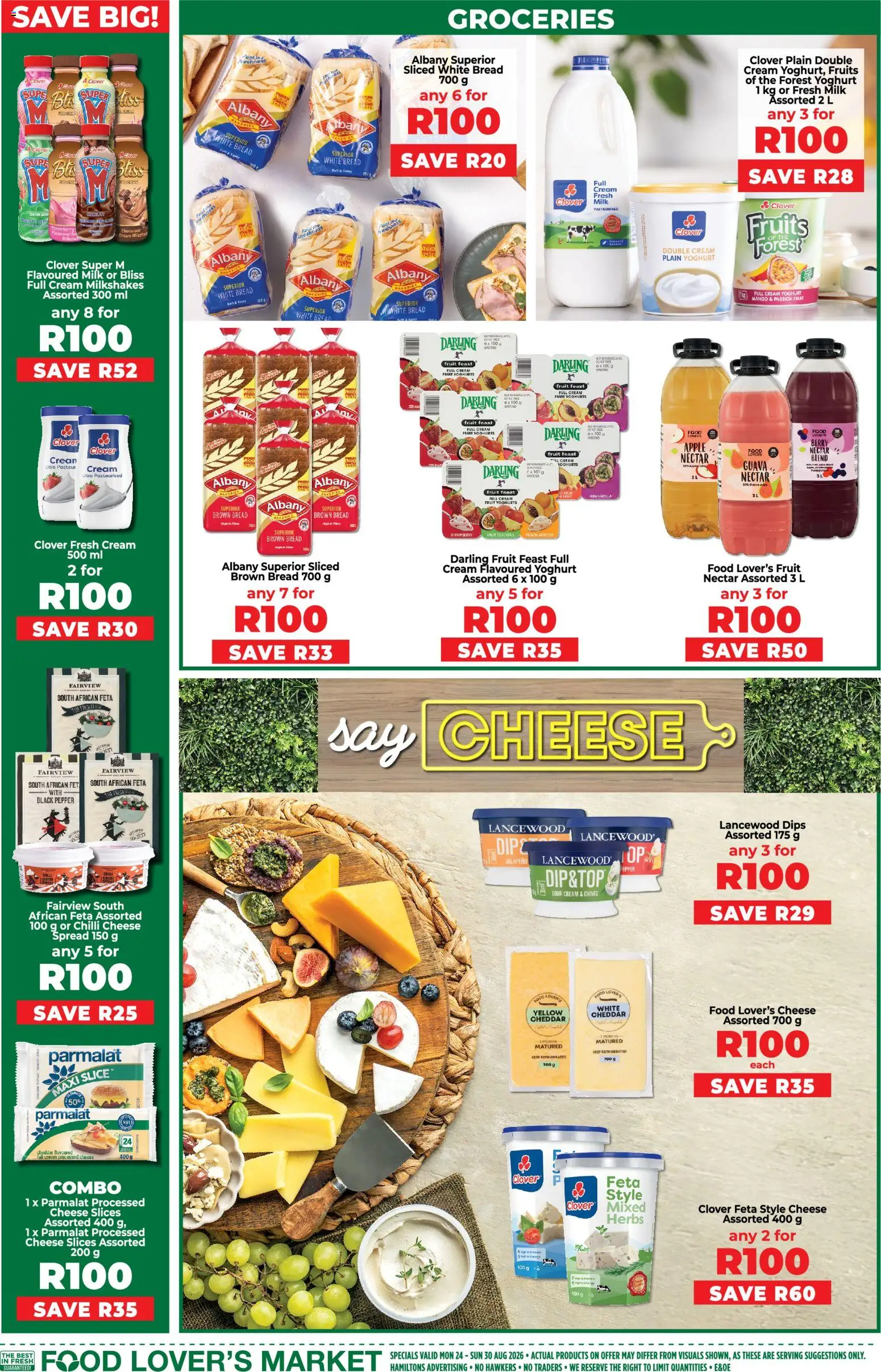 New Food Lover's Market catalogue – valid from 24/08/2026 | Page: 6 | Products: Cheese, Bread, Cream, Chilli